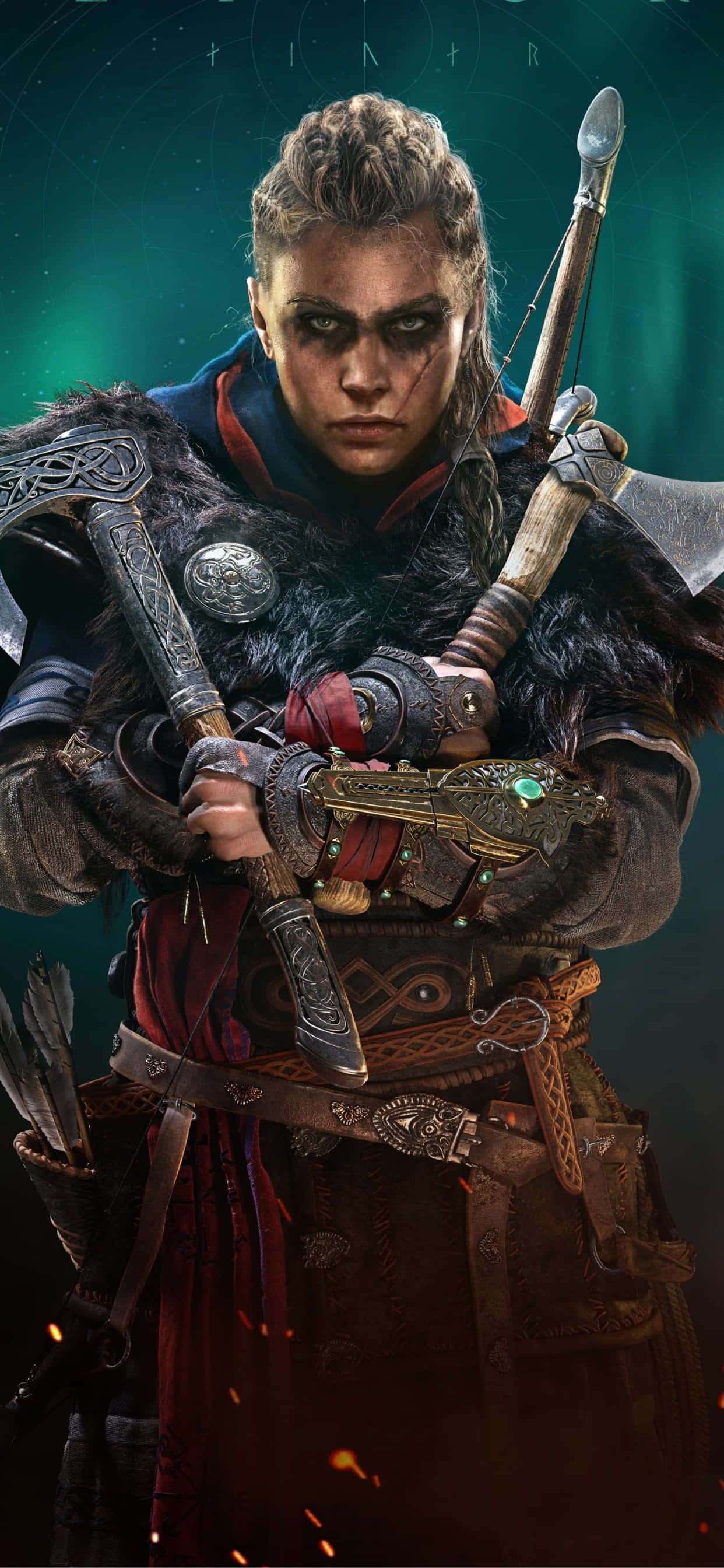 Epiese Assassin's Creed Valhalla-agtergrond vir iPhone XS Max Muurpapier