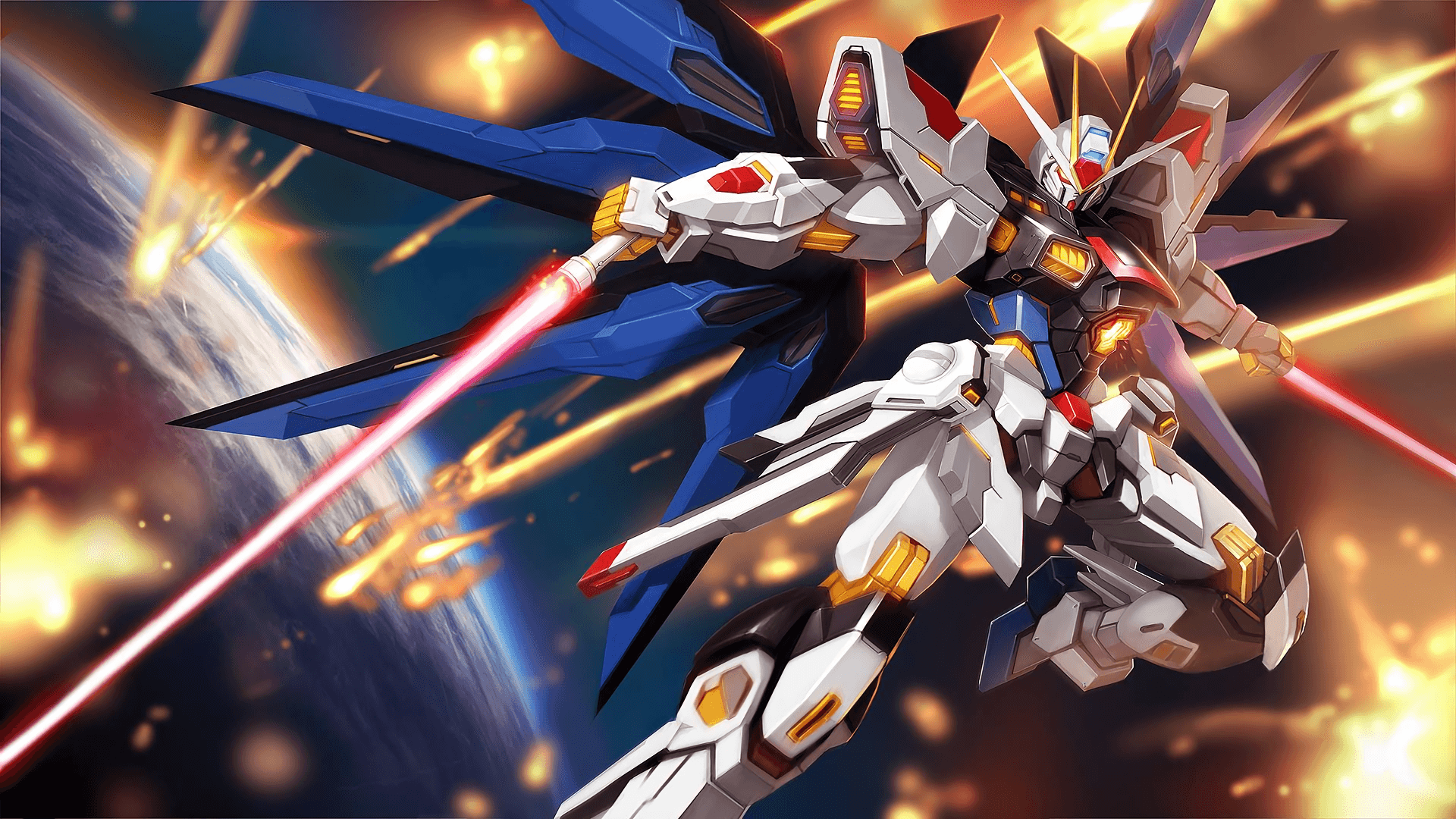 Epiese gevegstoneel tussen legendariese Gundam-vegters Muurpapier