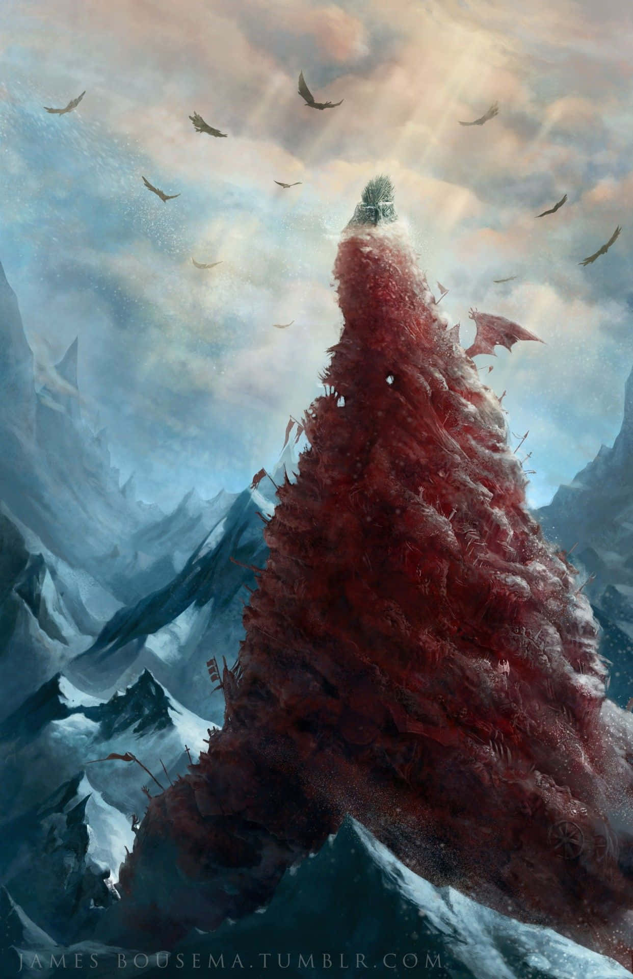 Epiese Konfrontasie in Winterfell - Game of Thrones-toneel Muurpapier