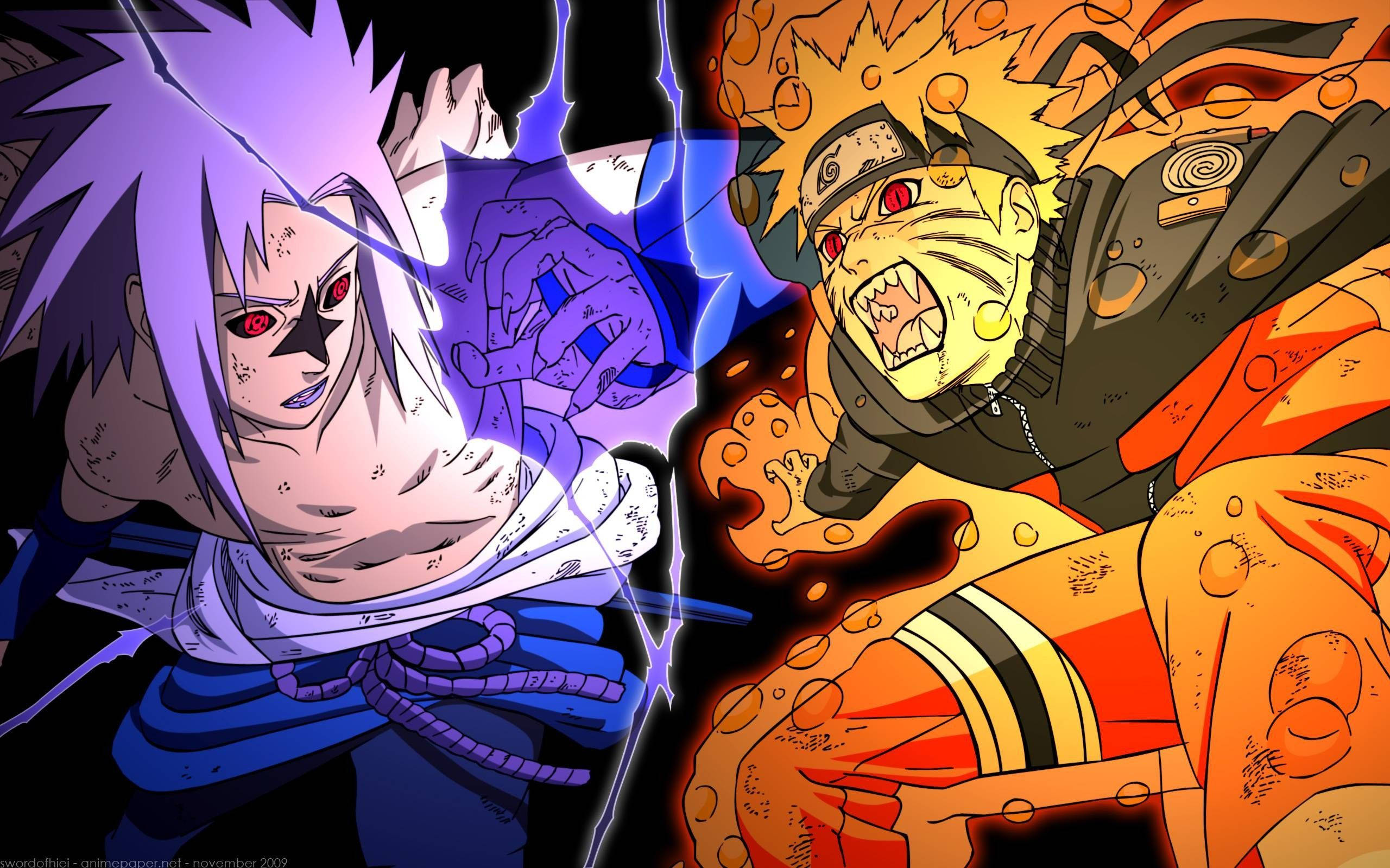 Epiese Naruto wat Sasuke beveg Muurpapier