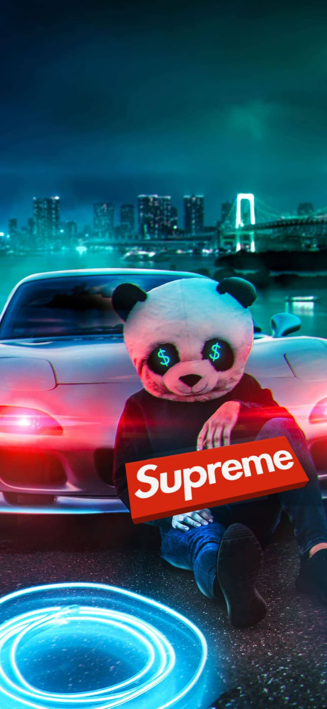 Epiese Rooi Supreme Met Panda Muurpapier