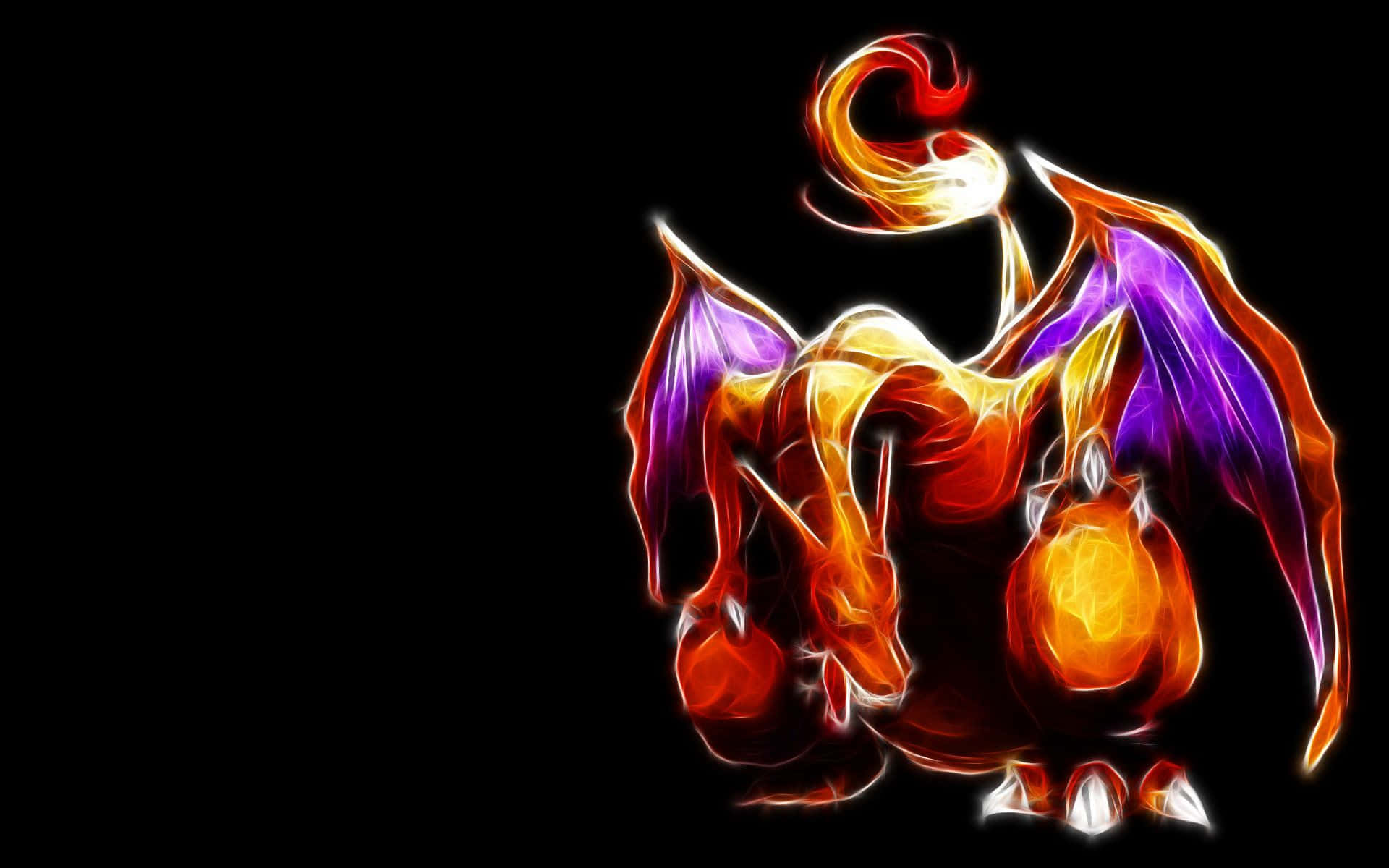 Epiese Vuurspuwende Charizard in Aksie Muurpapier