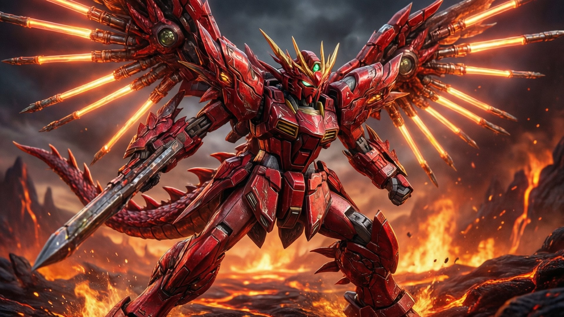 Epyon Vuurhel Muurpapier