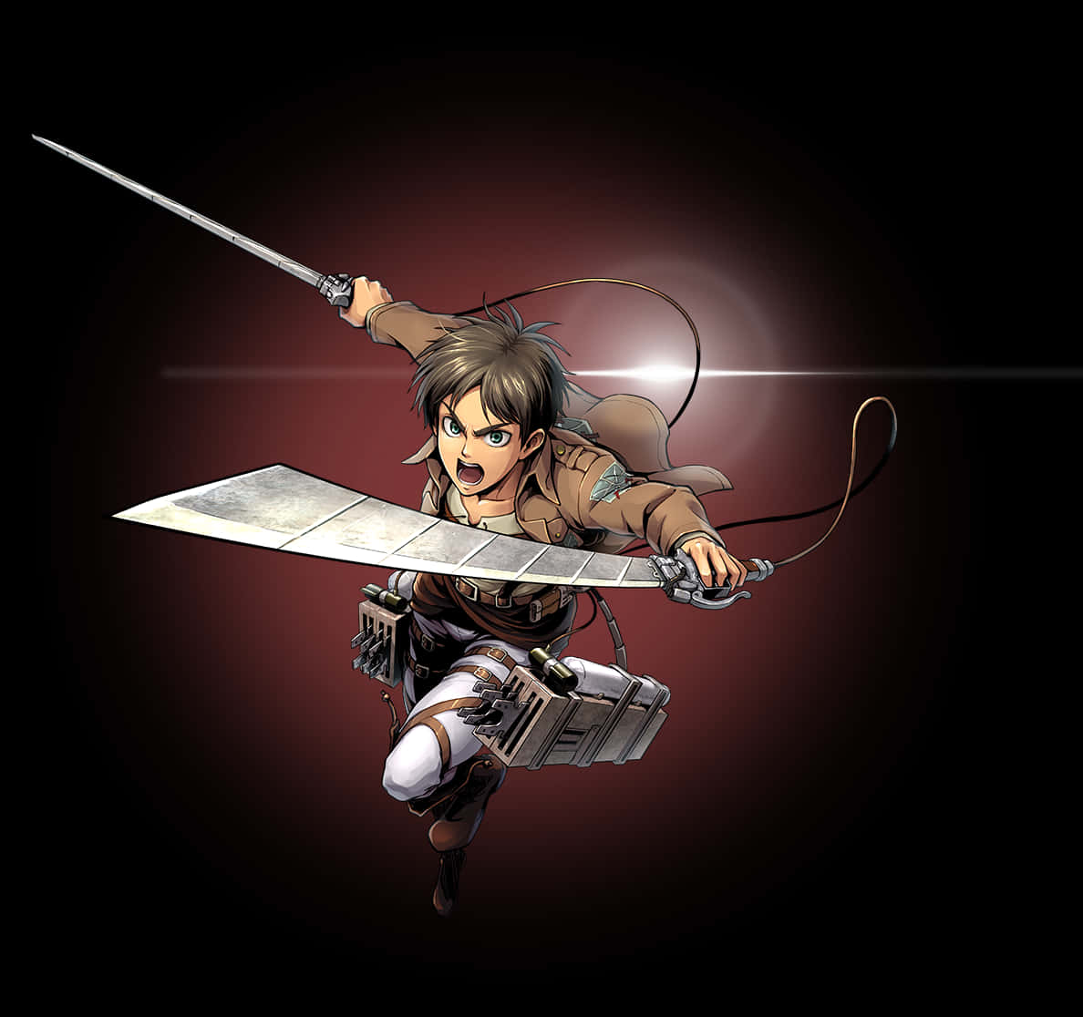 Eren Yeager Attack on Titan Aksieposisie Muurpapier