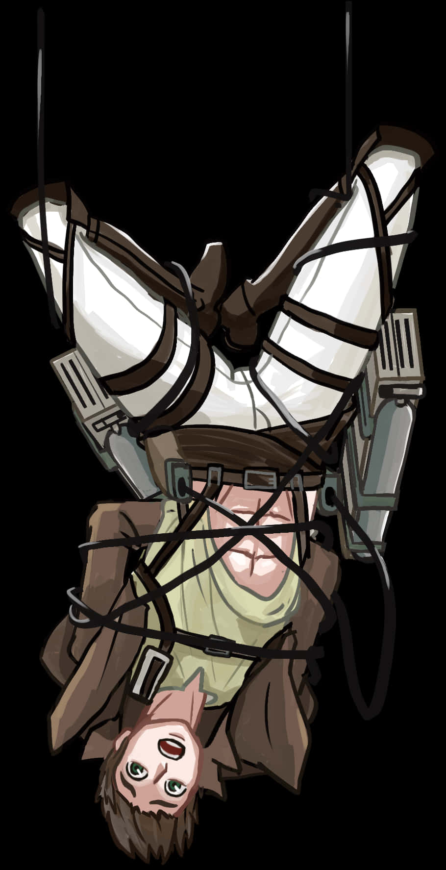 Eren Yeager Onderstebo Muurpapier