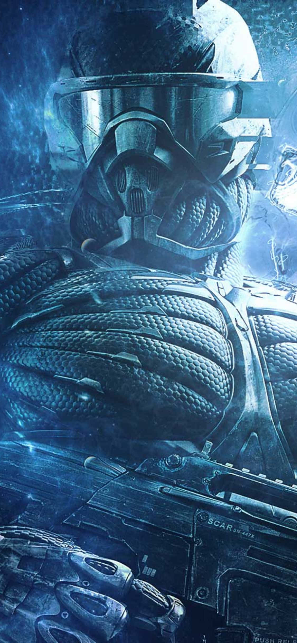 Ervaar die buitengewone speletjie-ervaring van Crysis 3 op 'n iPhone X Muurpapier