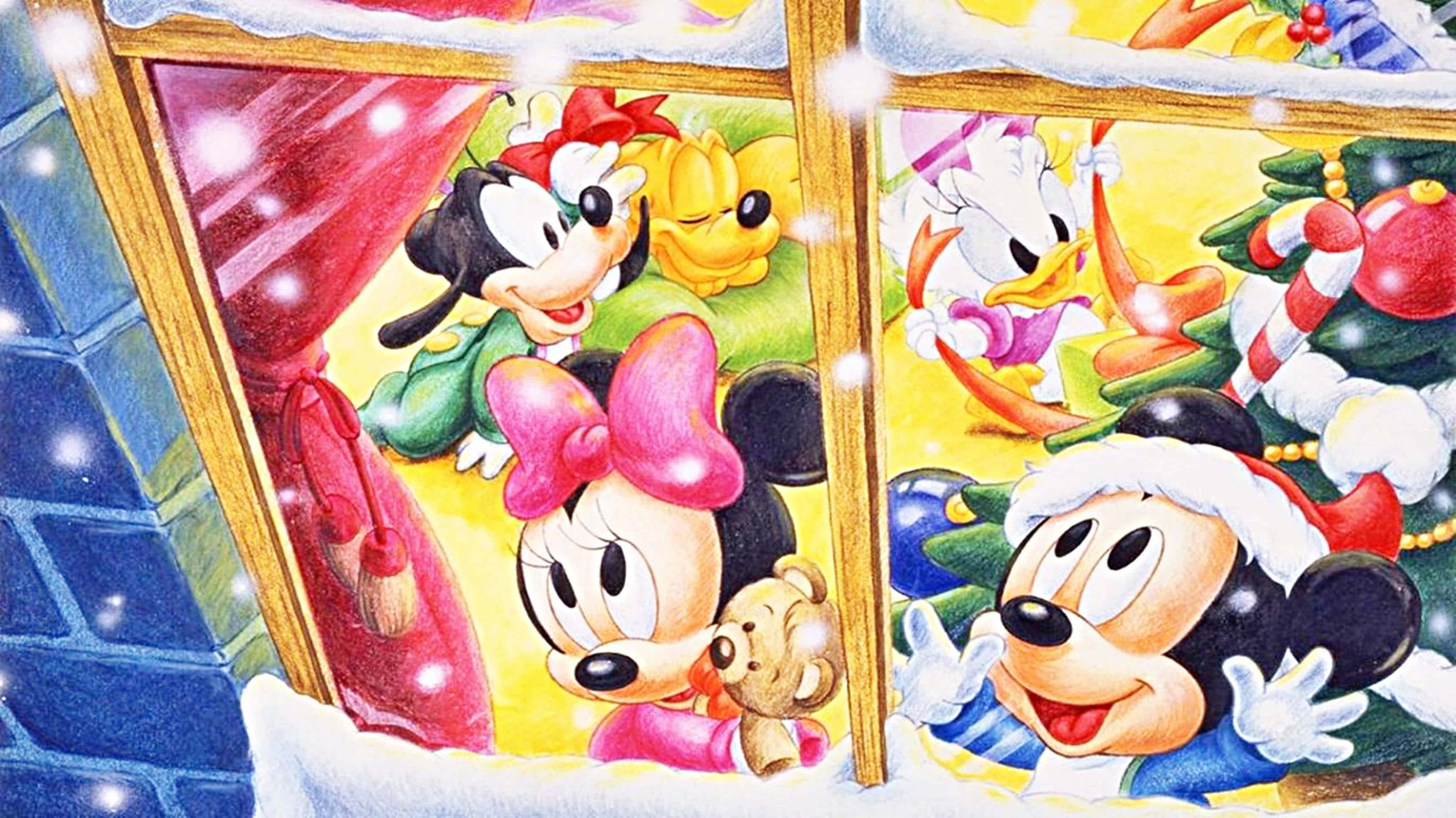 Ervaar die Magie van Disney Kersfees! Muurpapier