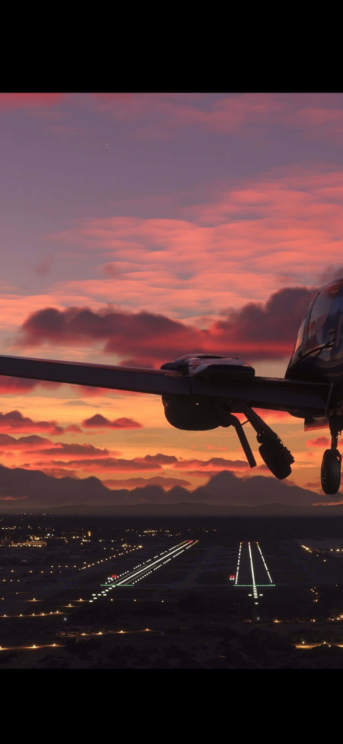 "Ervaar die Opwinding van Vlug met Microsoft Flight Simulator op iPhone Xs" Muurpapier