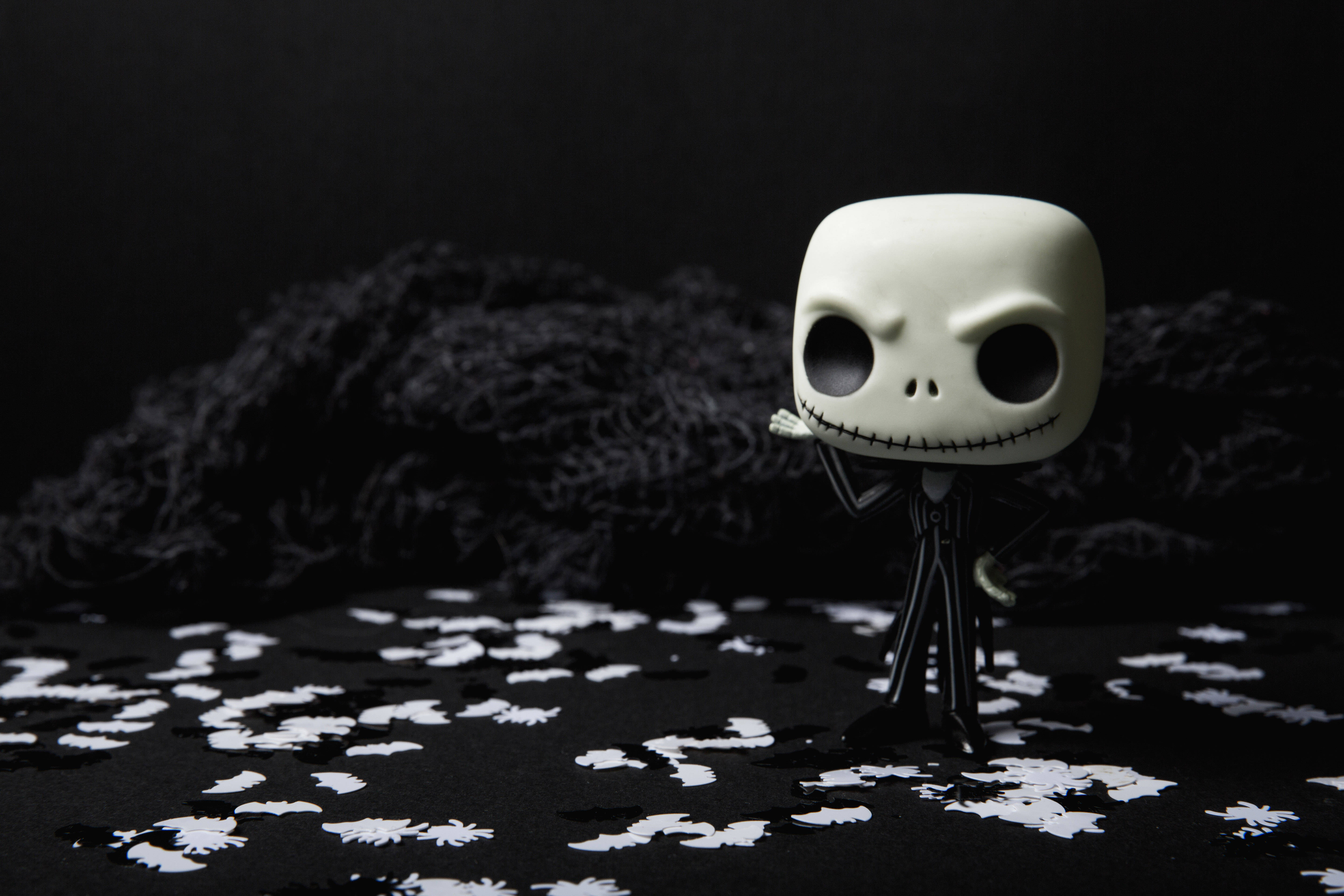 Ervaar Tim Burton se Nightmare Before Christmas met 'n Pop-agtige Jack Skellington Muurpapier