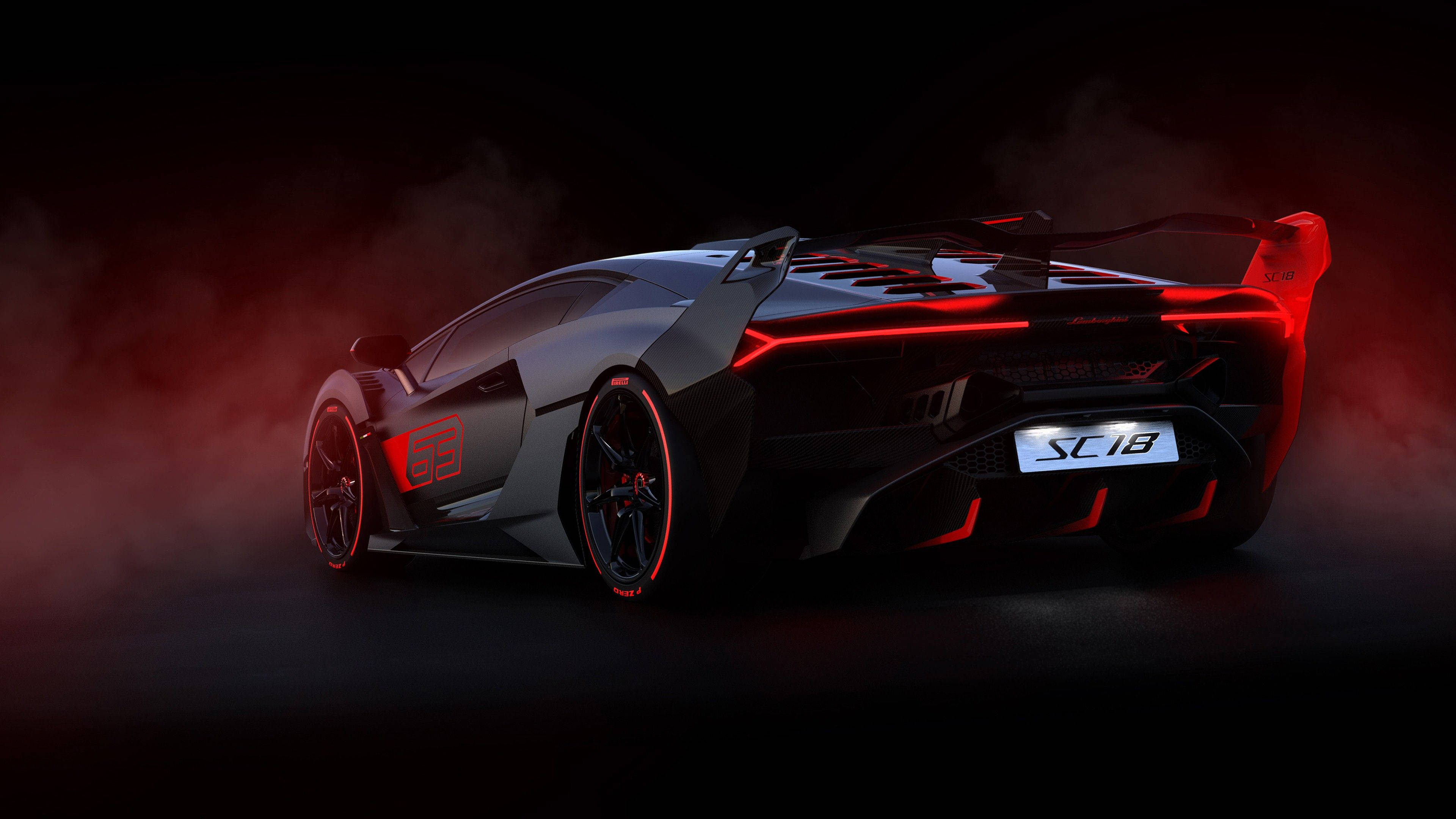 Estetiese 4K Motor Rooi Lamborghini Aventador Muurpapier