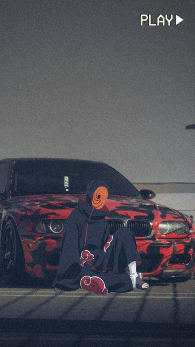 Estetiese Anime Met Tobi iPhone Muurpapier