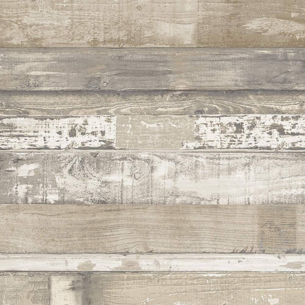Estetiese Beige Strandhout Muurpapier
