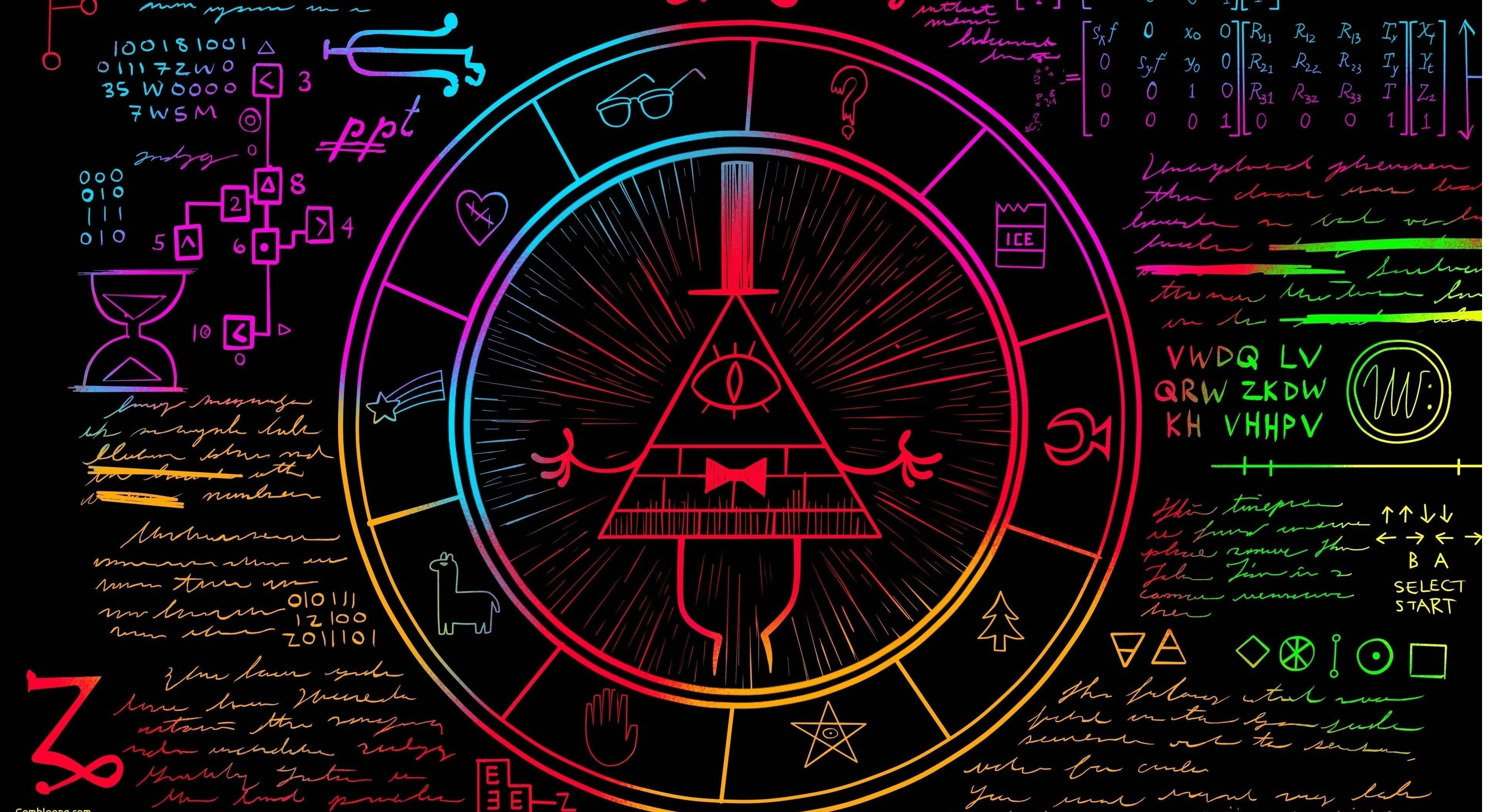 Estetiese Bill Cipher-skootrekenaar Muurpapier