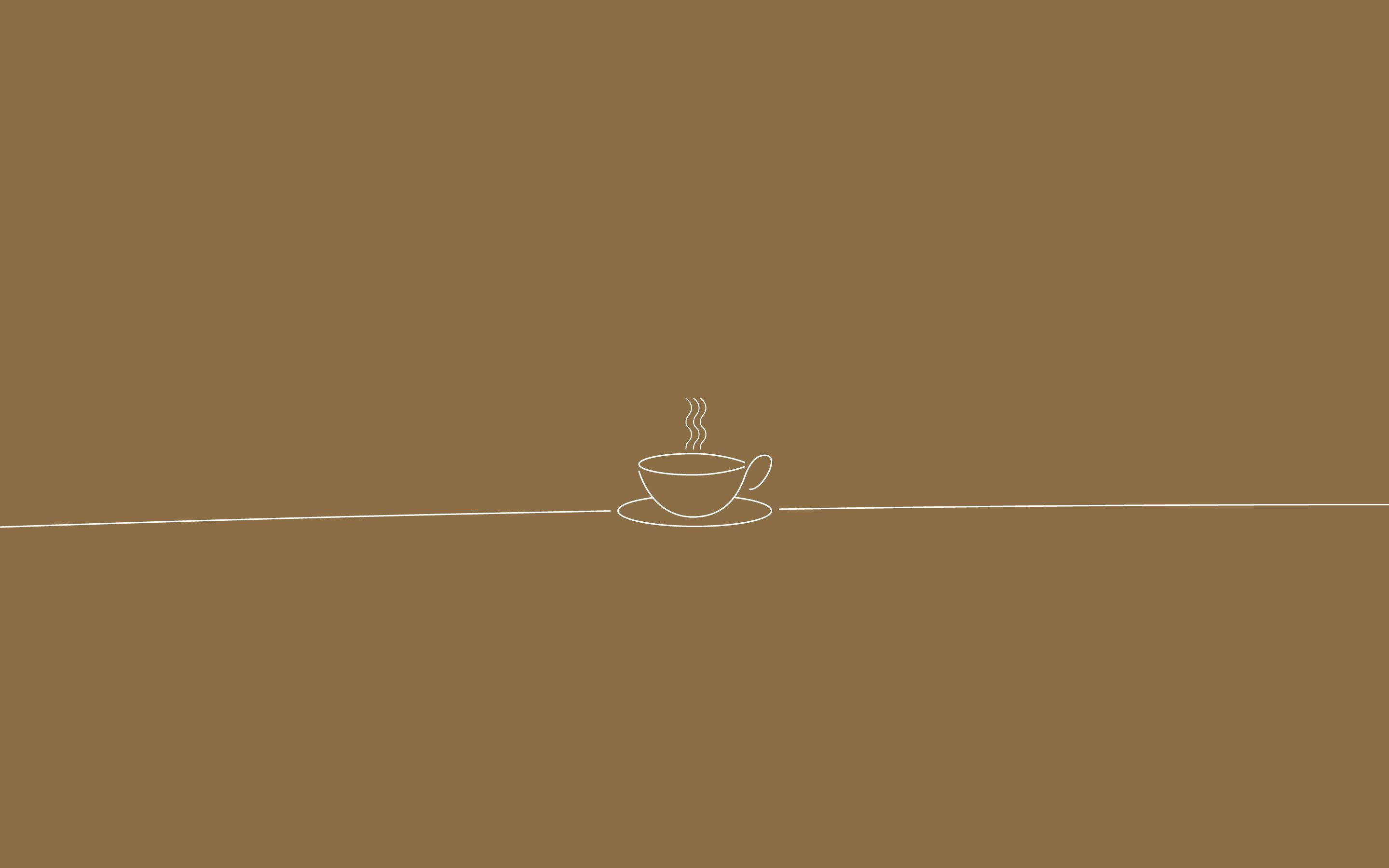Estetiese Bruin Minimalistiese Koffiekuns Muurpapier