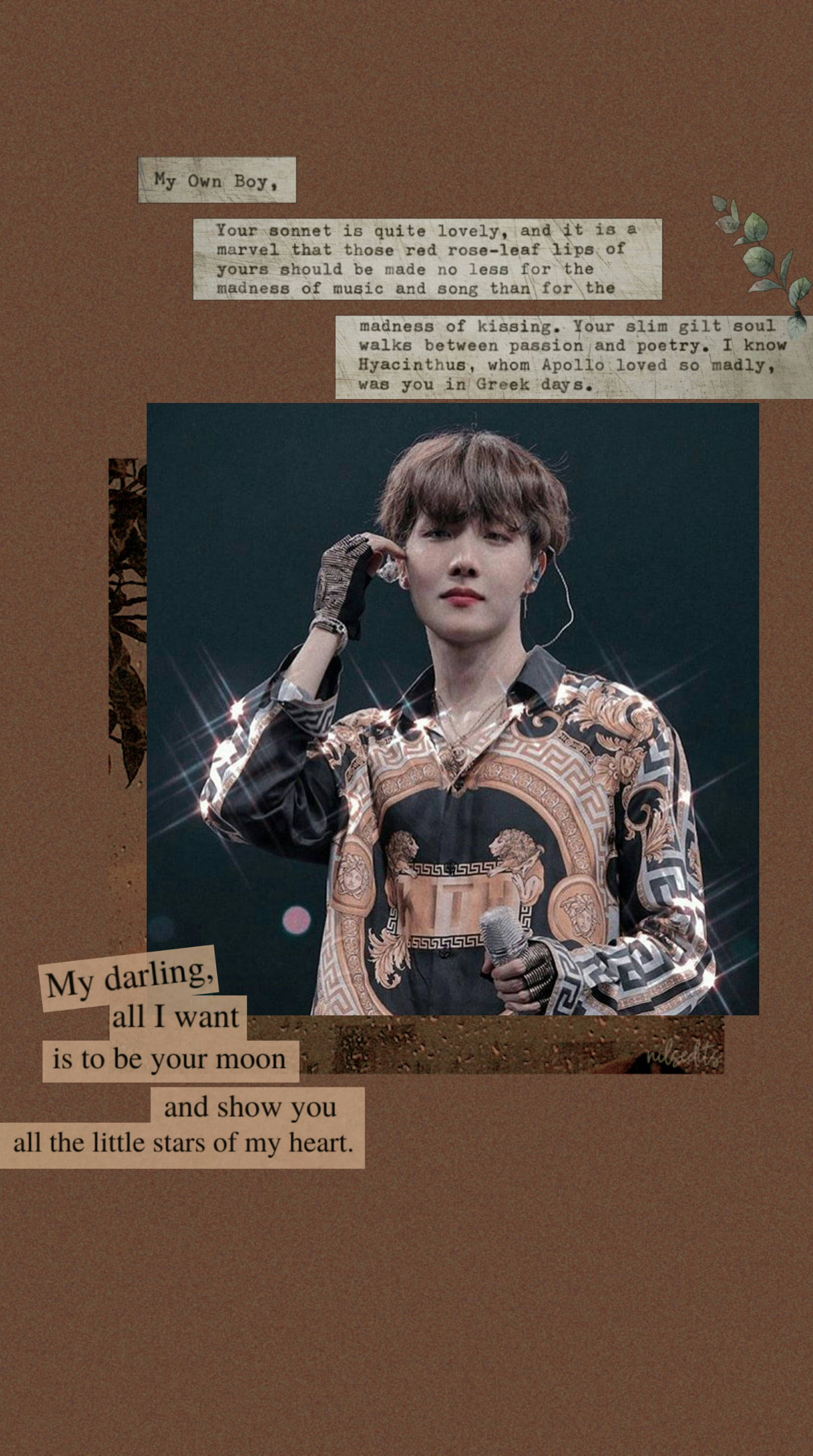Estetiese Bruin BTS J-Hope Muurpapier