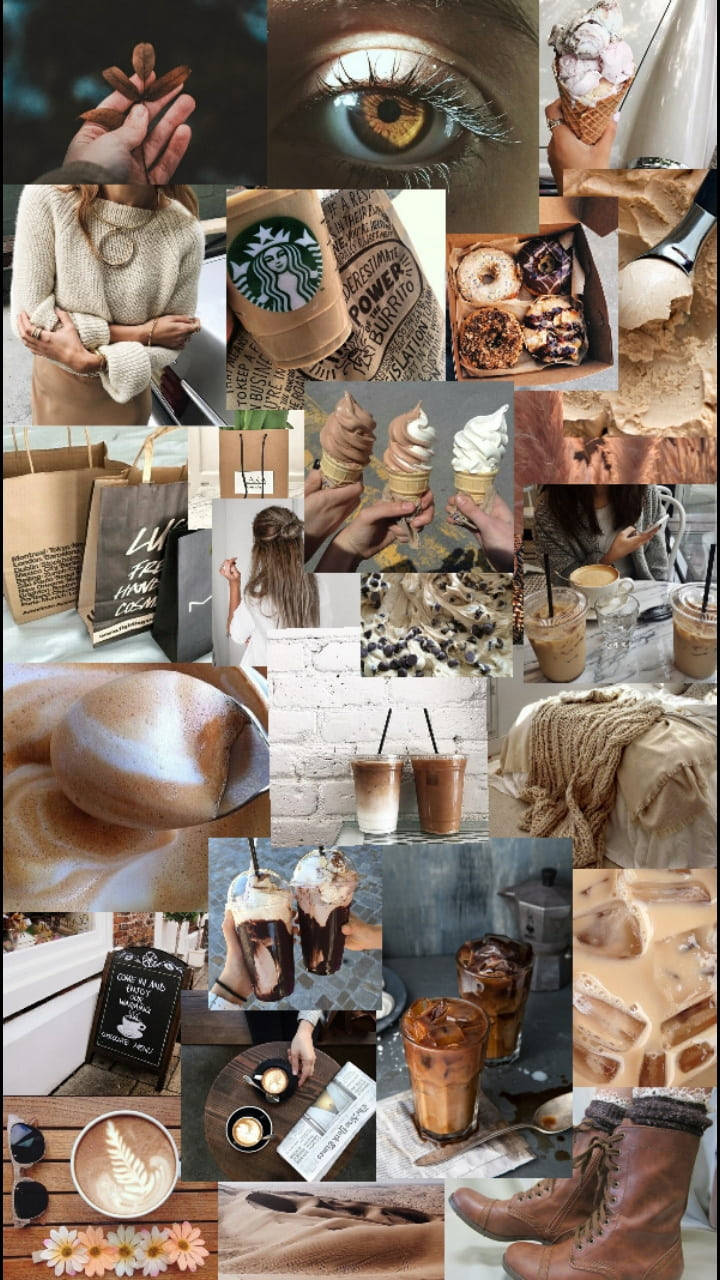 Estetiese Bruin Koffie Muurpapier