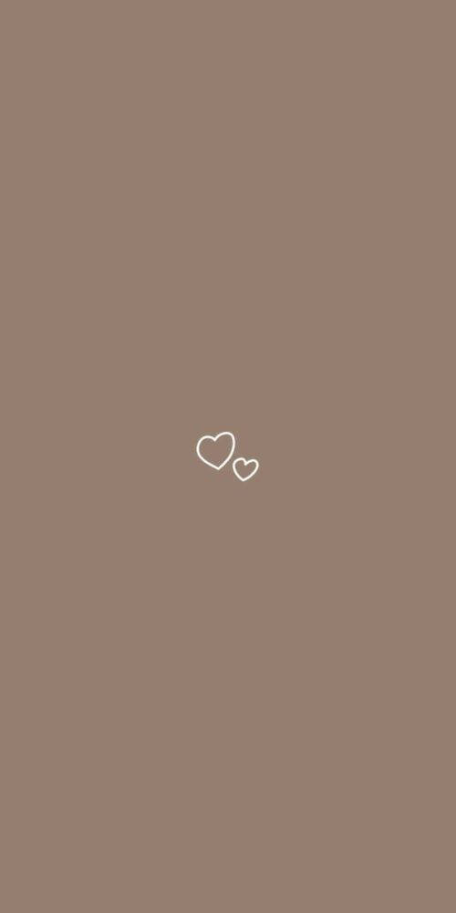 Estetiese Bruin Minimalistiese Hart Muurpapier