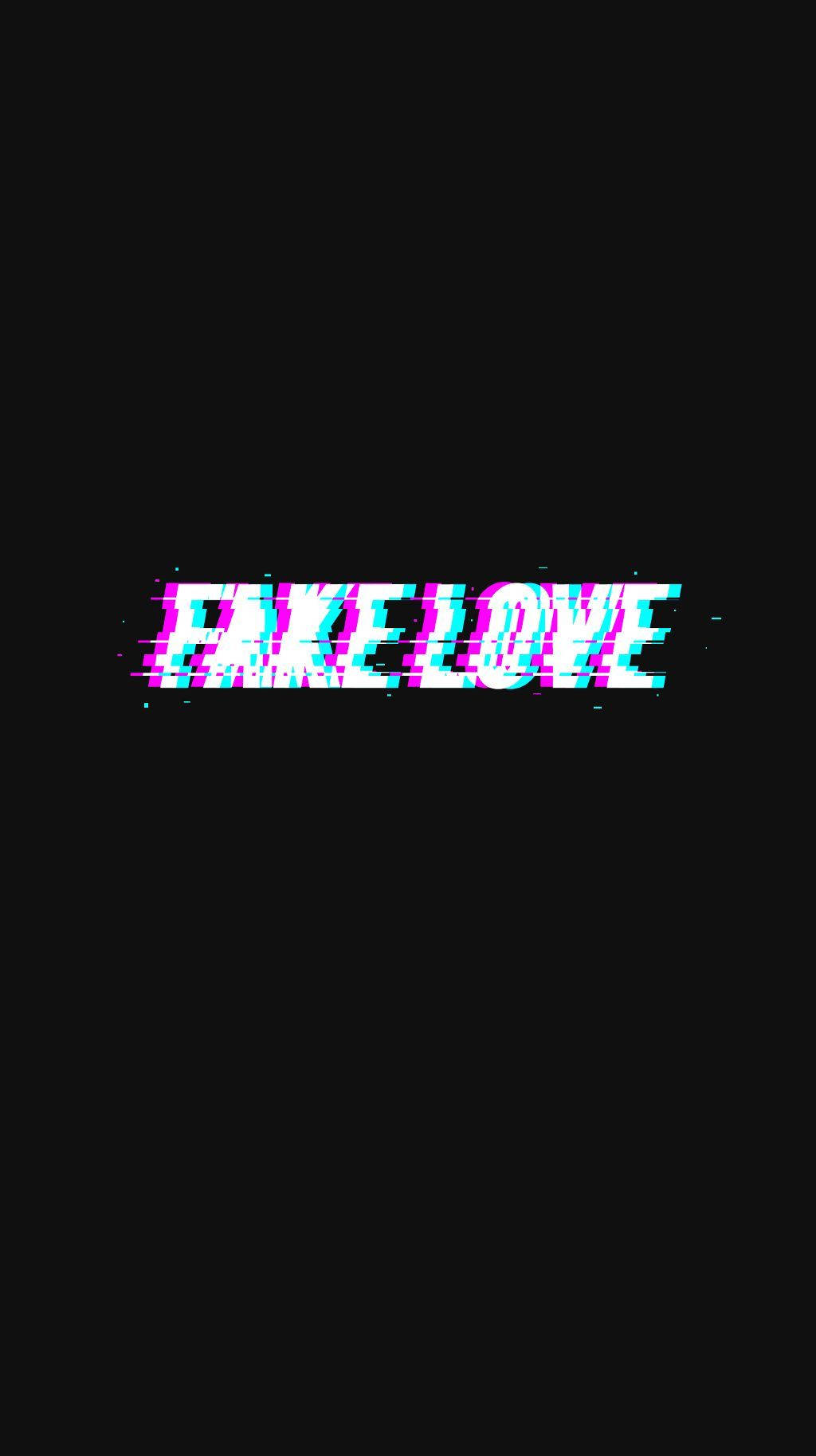 Estetiese BTS Fake Love Glitch Muurpapier