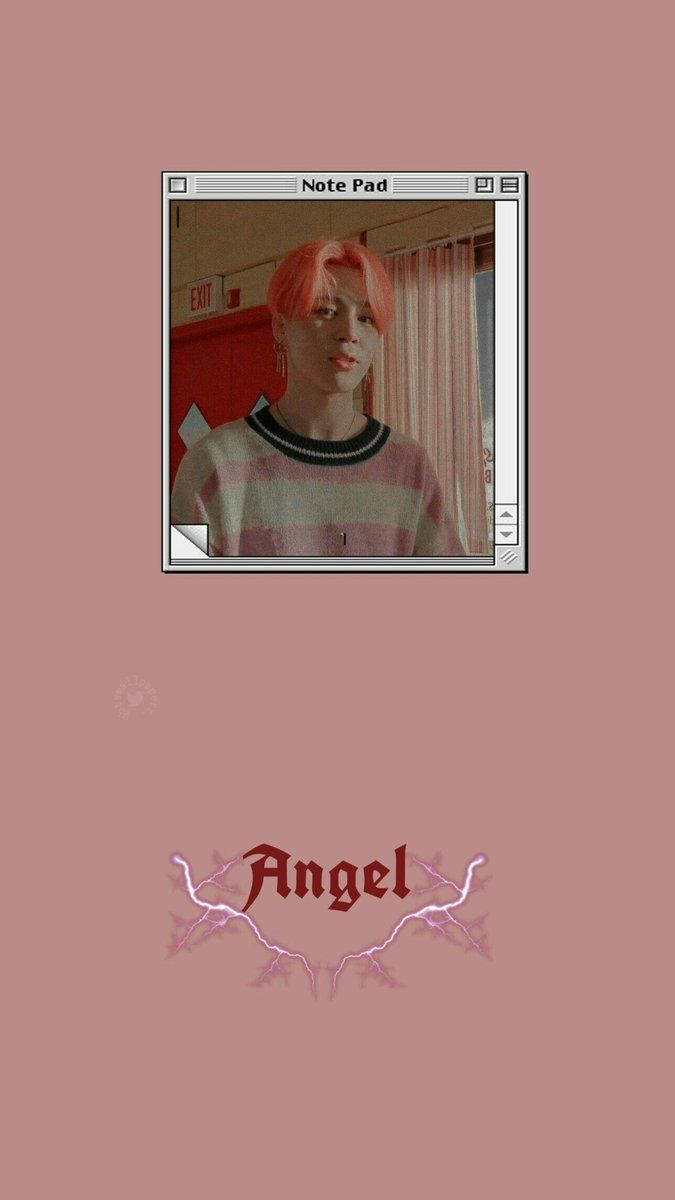 Estetiese Bts Jimin Op Notaboek Muurpapier