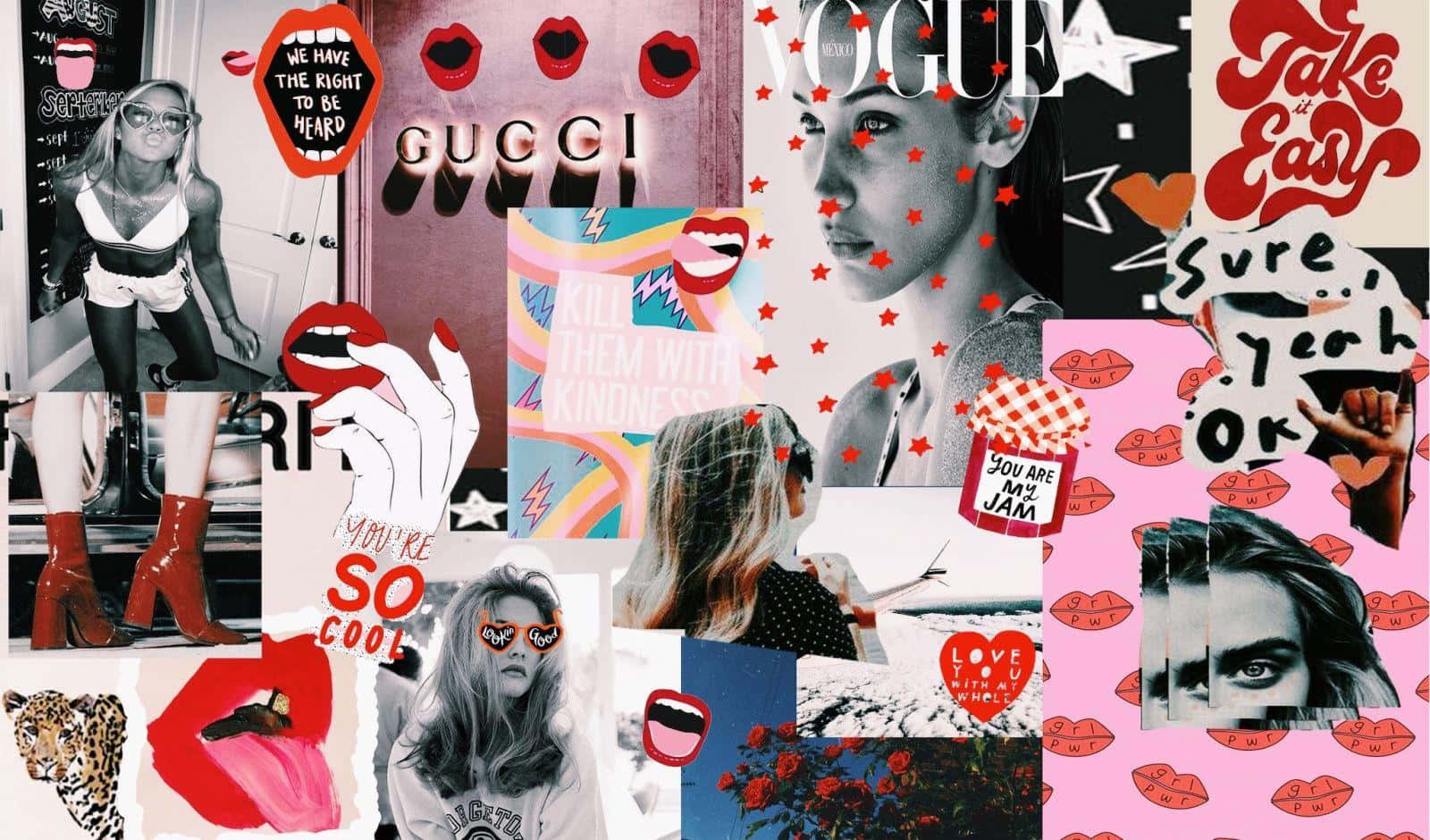Estetiese Collage Meesterstuk Muurpapier