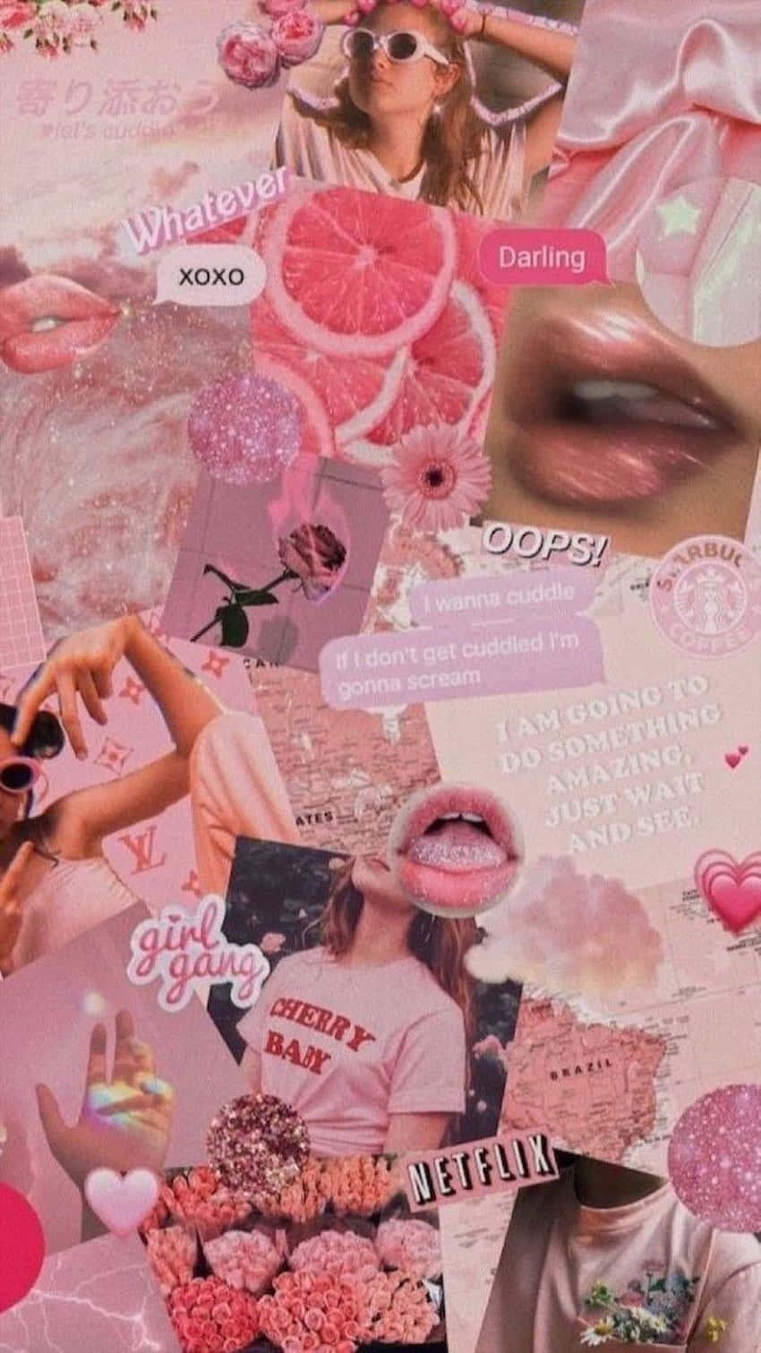 Estetiese Collage van Pragtige Kleure Muurpapier