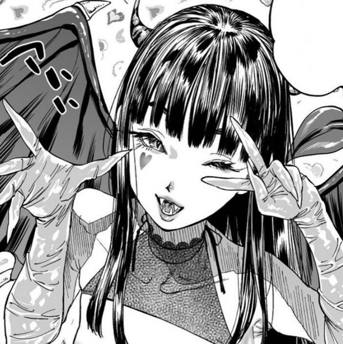 Estetiese Demoniese Meisie Edgy Anime Profielfoto Muurpapier
