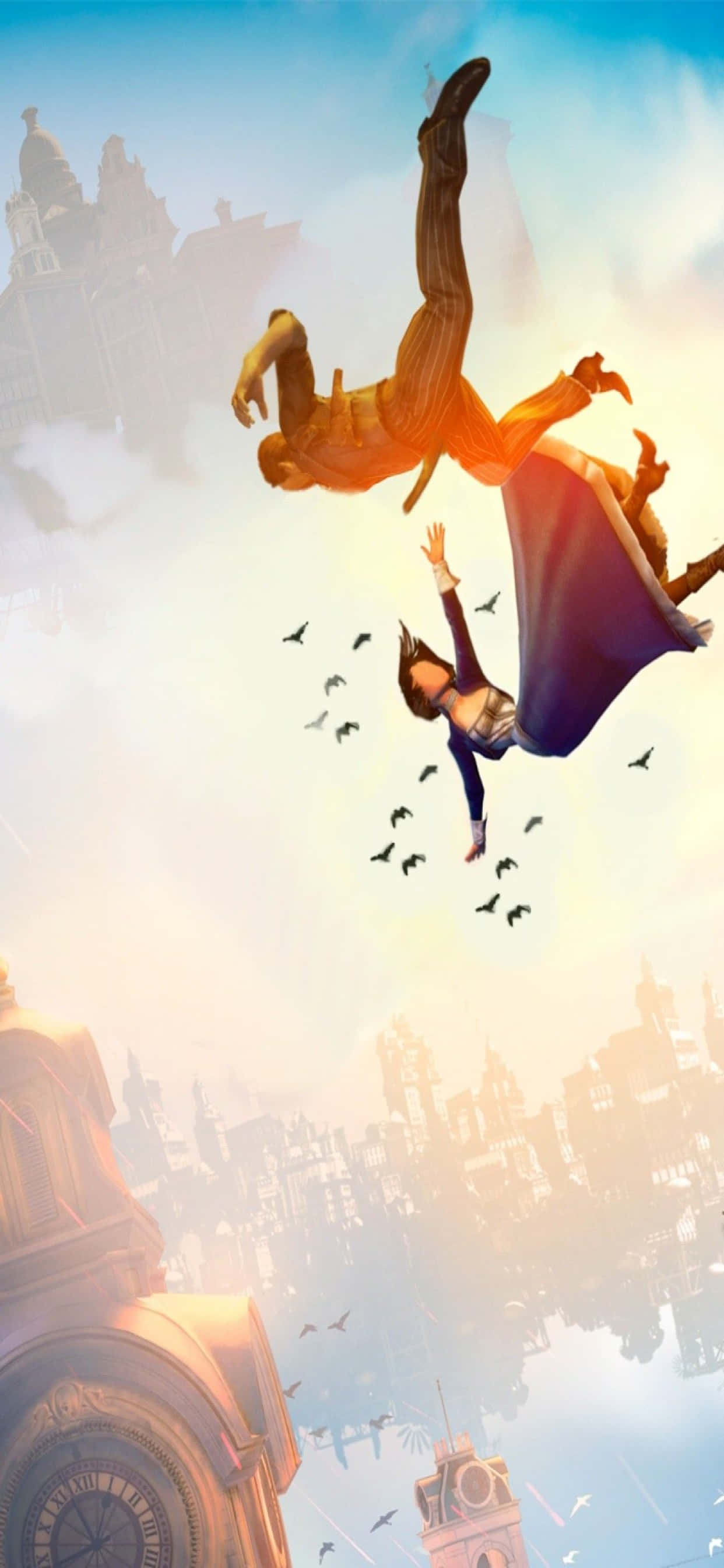 Estetiese Geanimeerde iPhone Xs Max Bioshock Infinite Agtergrond Muurpapier