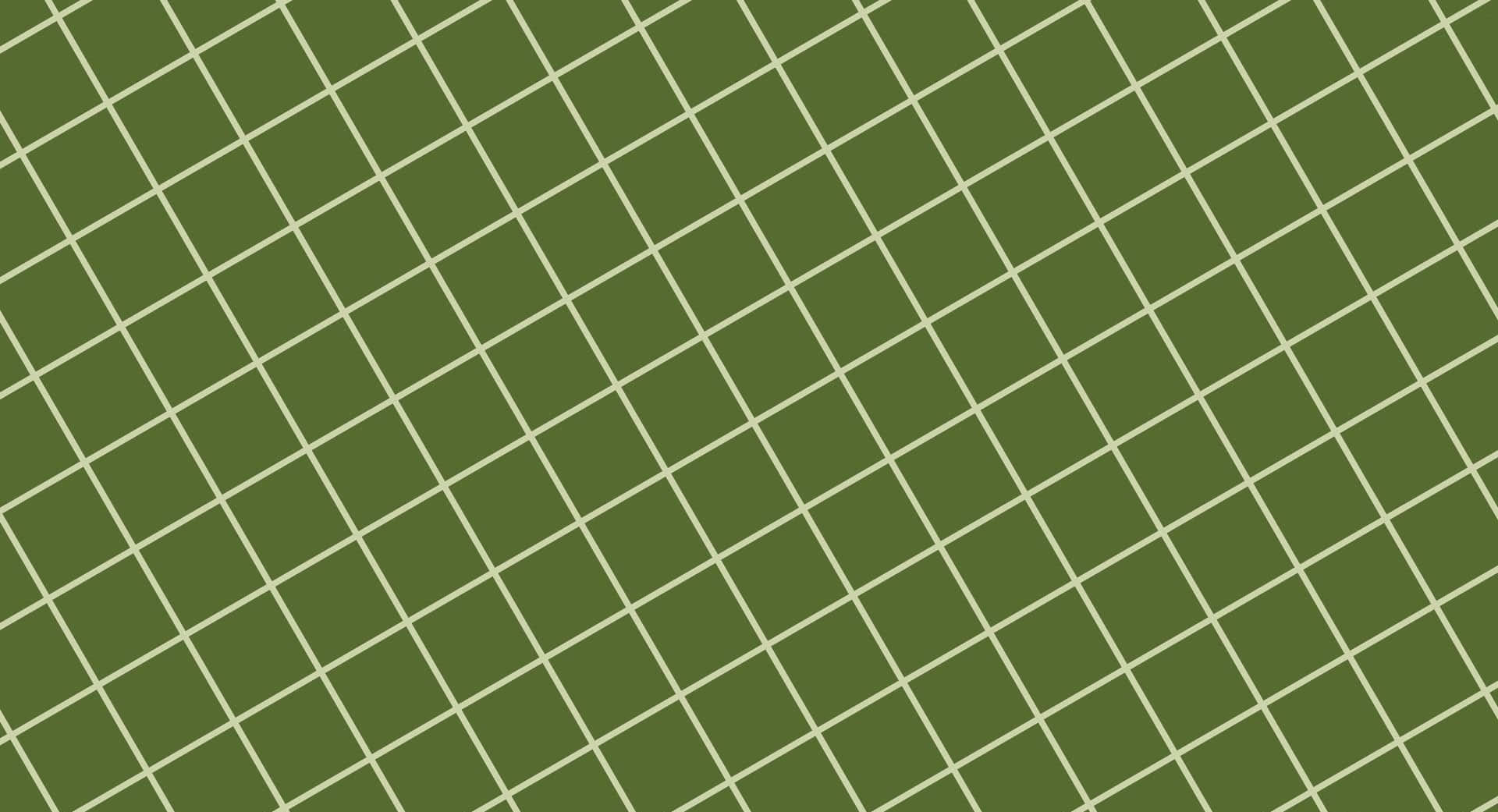 Estetiese Groen Diagonale Roosterlyne Prente Muurpapier