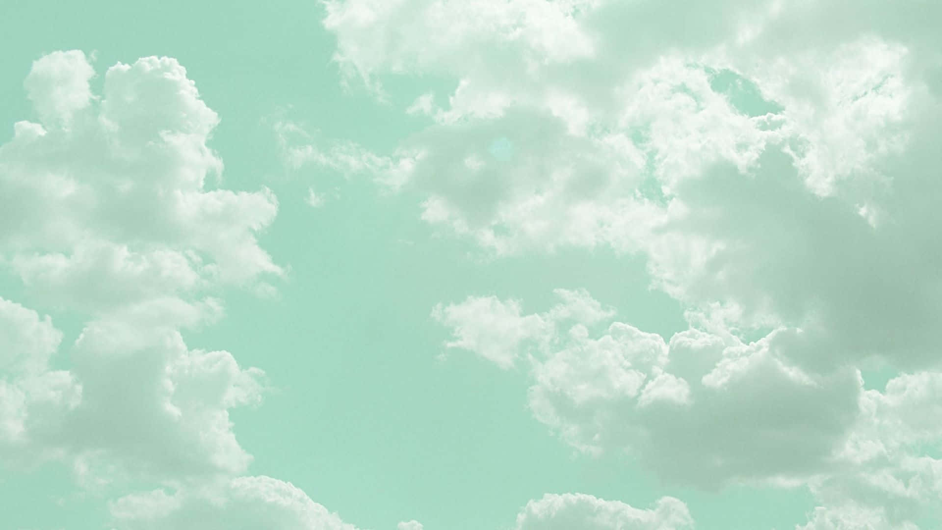 Estetiese Groen Pastel Wolk Beelde Muurpapier