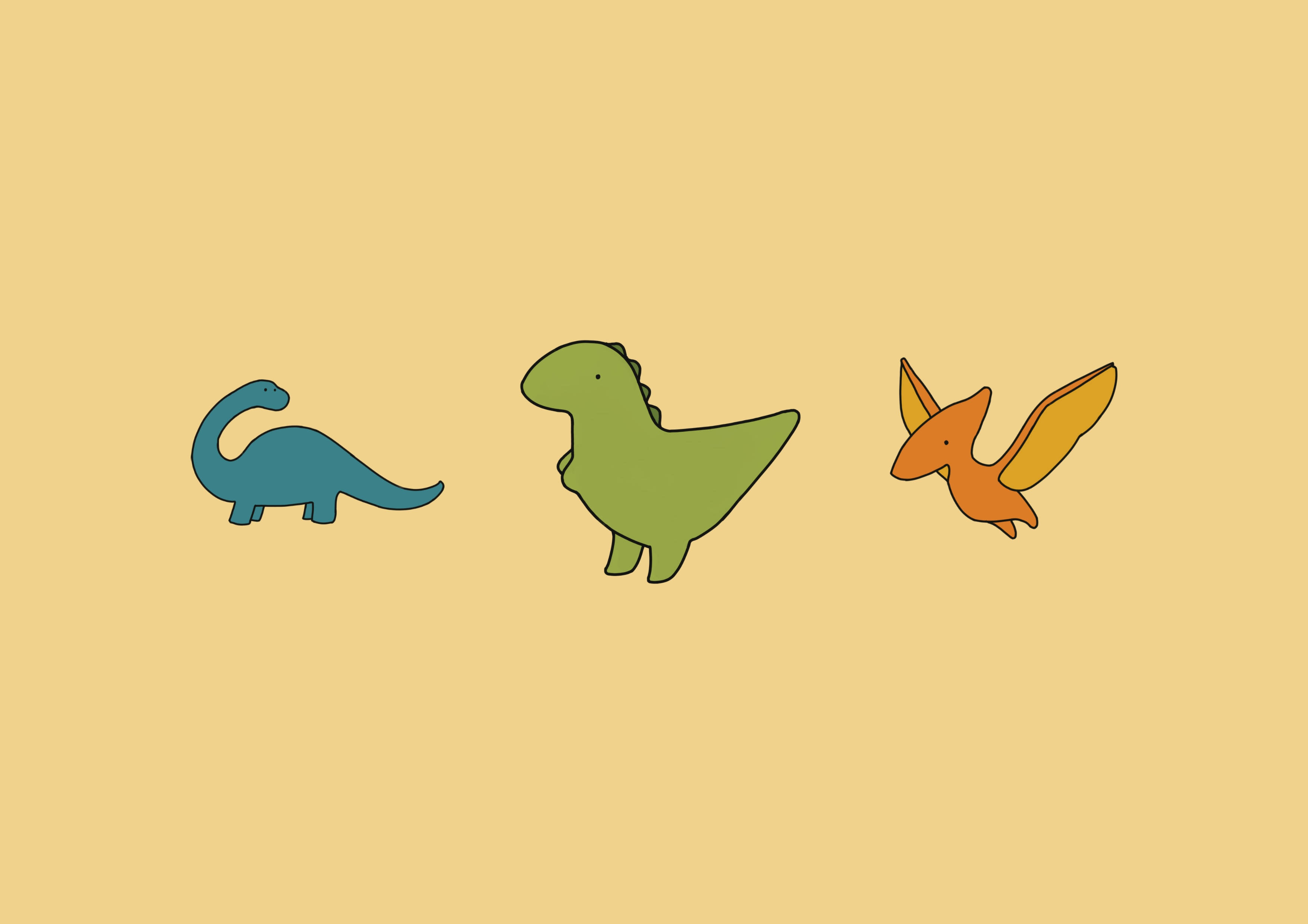 Estetiese iPad Oulike Dinos Muurpapier