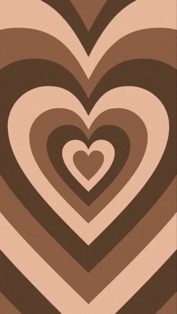 Estetiese iPhone X Bruin Hart Muurpapier