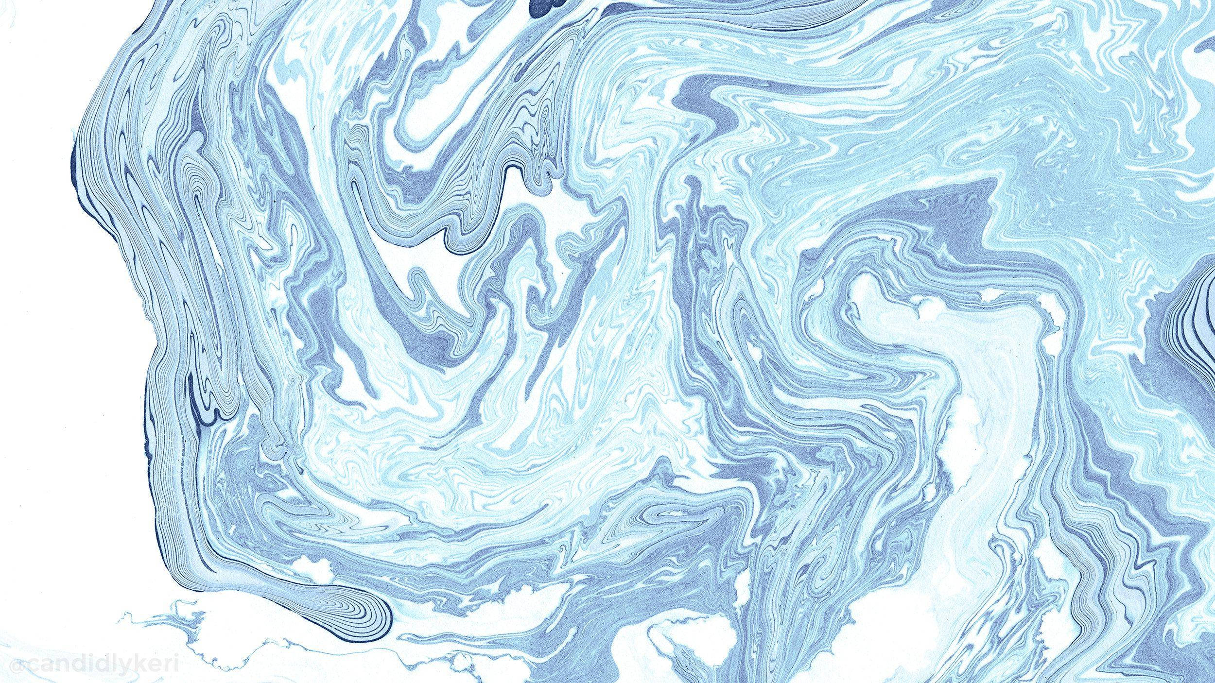Estetiese MacBook Blou Water Abstrak Muurpapier