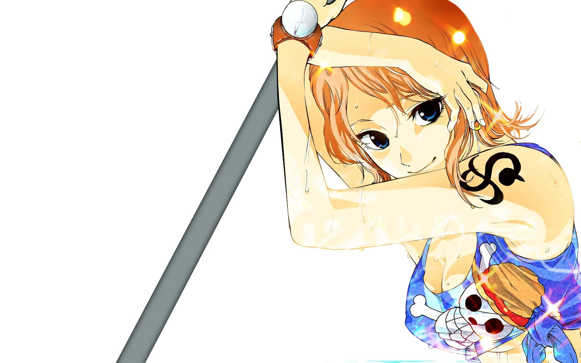 Estetiese Nami One Piece Illustrasie Muurpapier