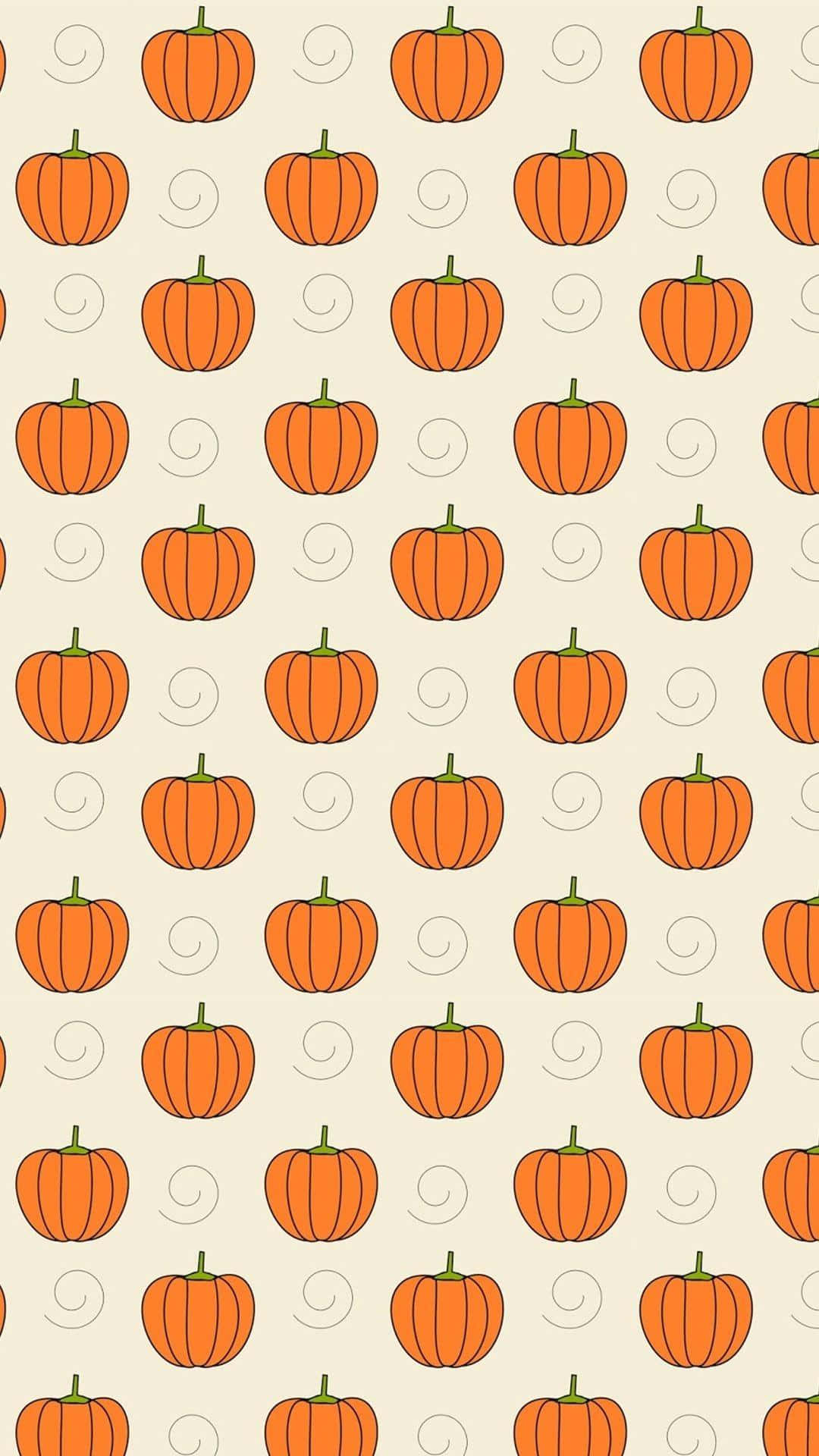 Estetiese Oulike Halloween Pampoenpatroon Muurpapier