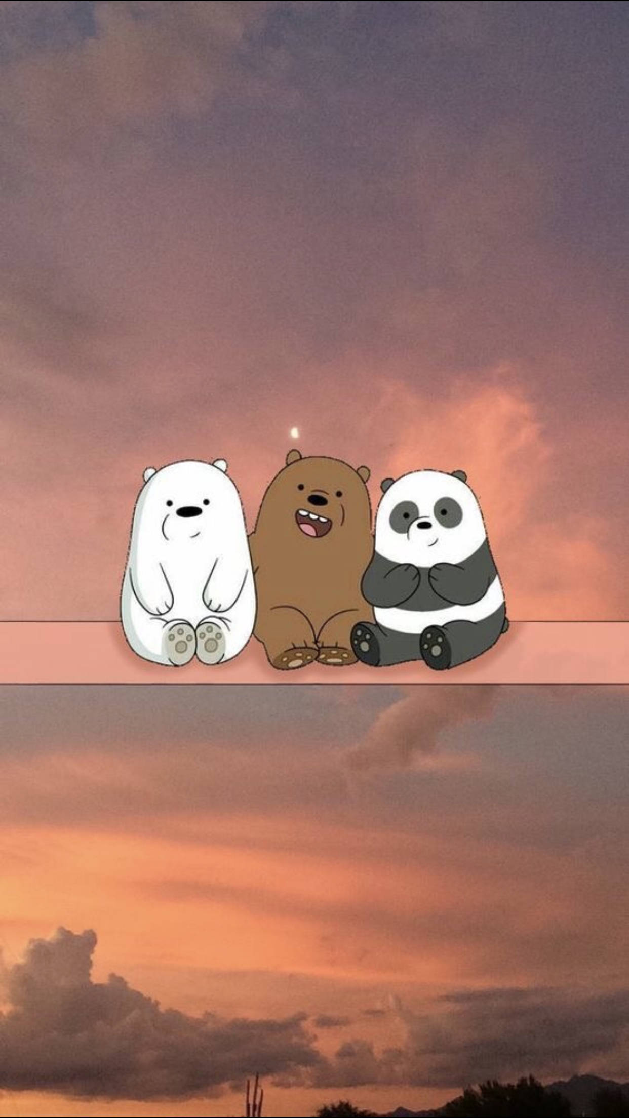 Estetiese Panda, Grizz en Ice Bear Muurpapier