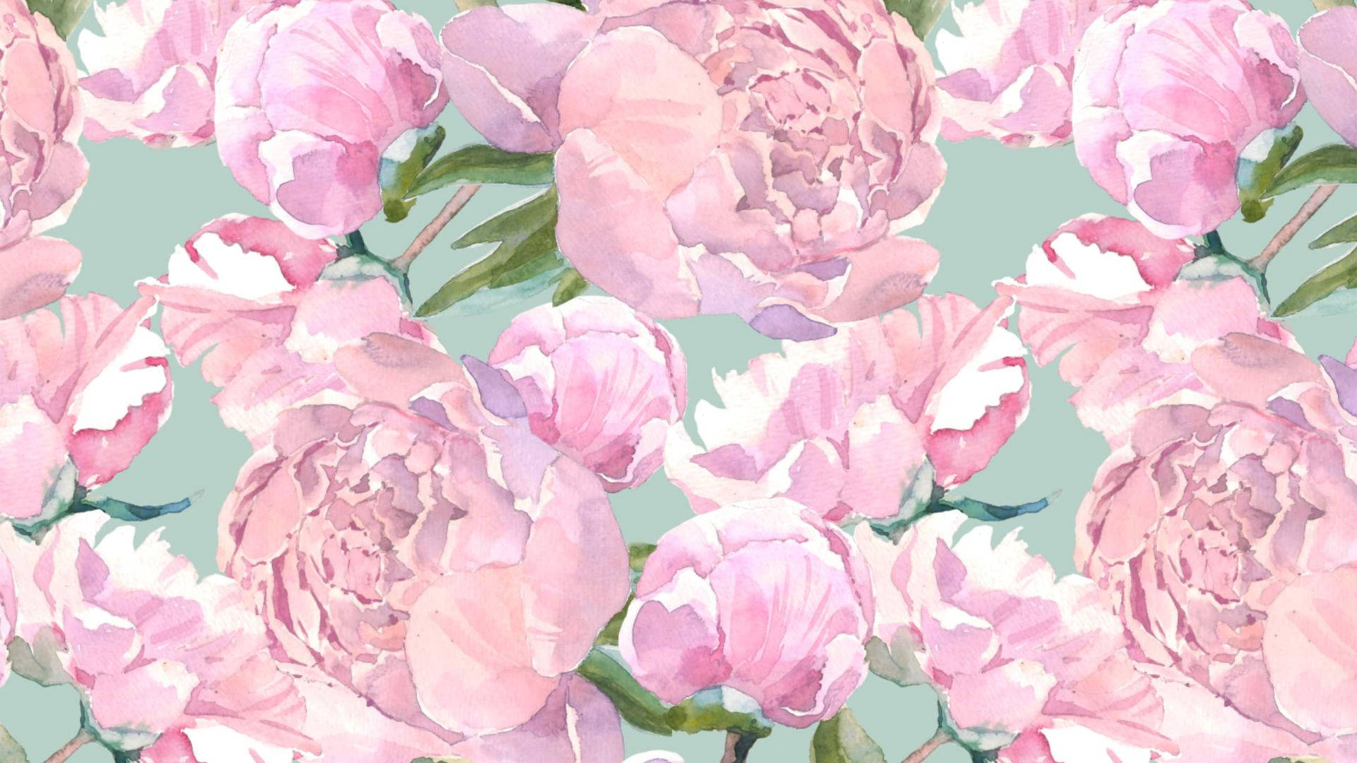 Estetiese Pienk Blomme met Blare Muurpapier