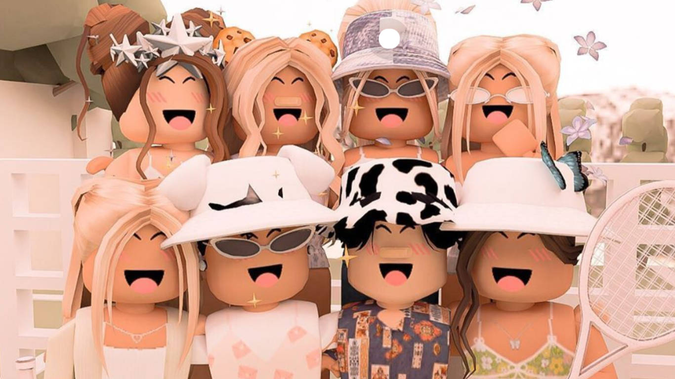 Estetiese Roblox Meisiegroep Muurpapier