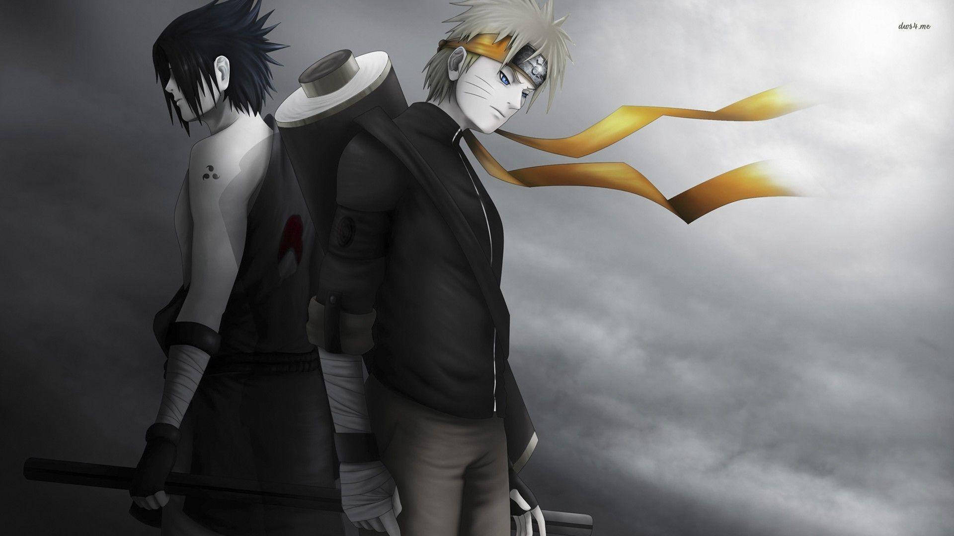 Estetiese Sasuke En Naruto Posisie Muurpapier