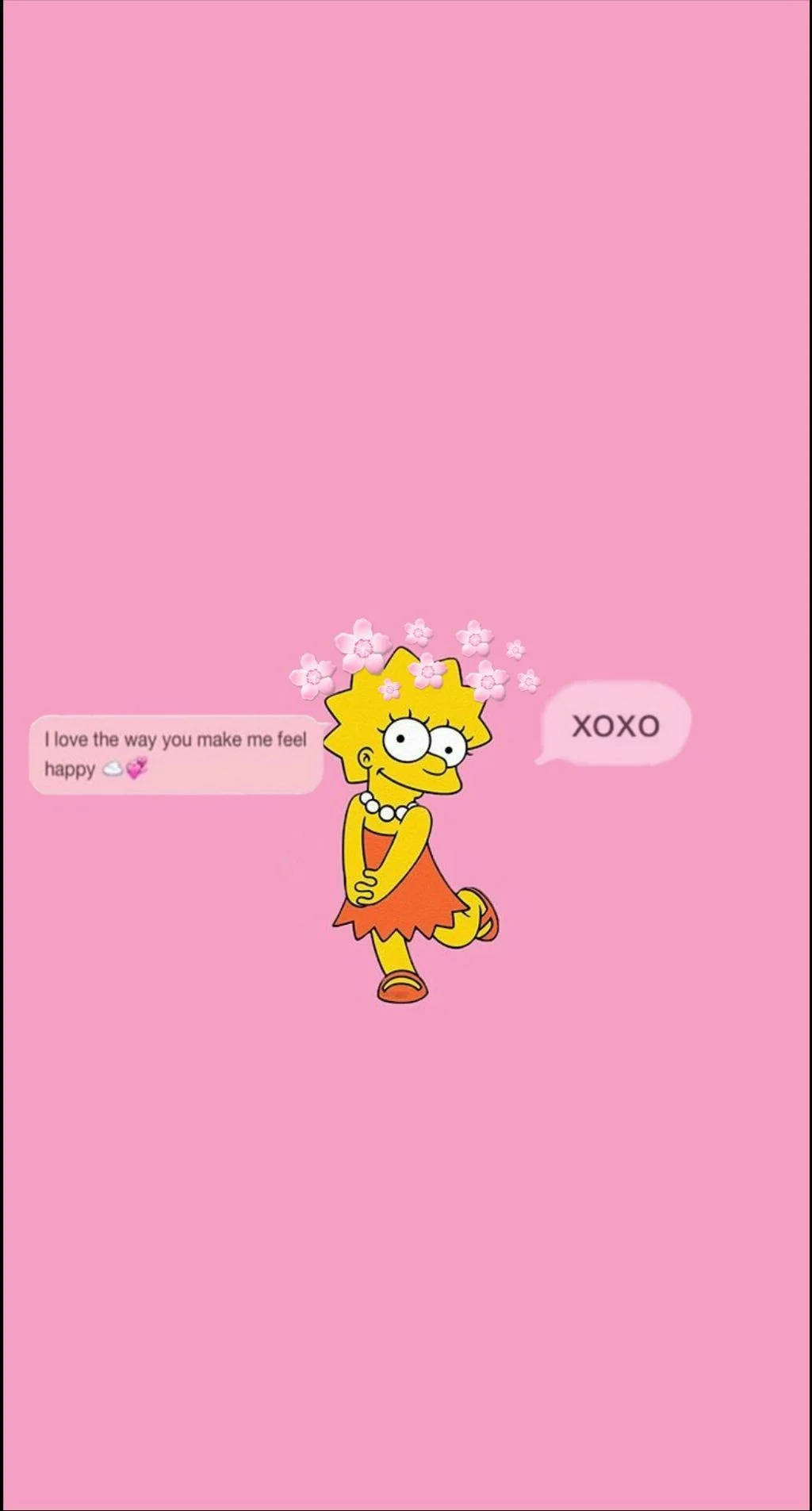 Estetiese Strokiesprent Lieflike Lisa Simpson Muurpapier