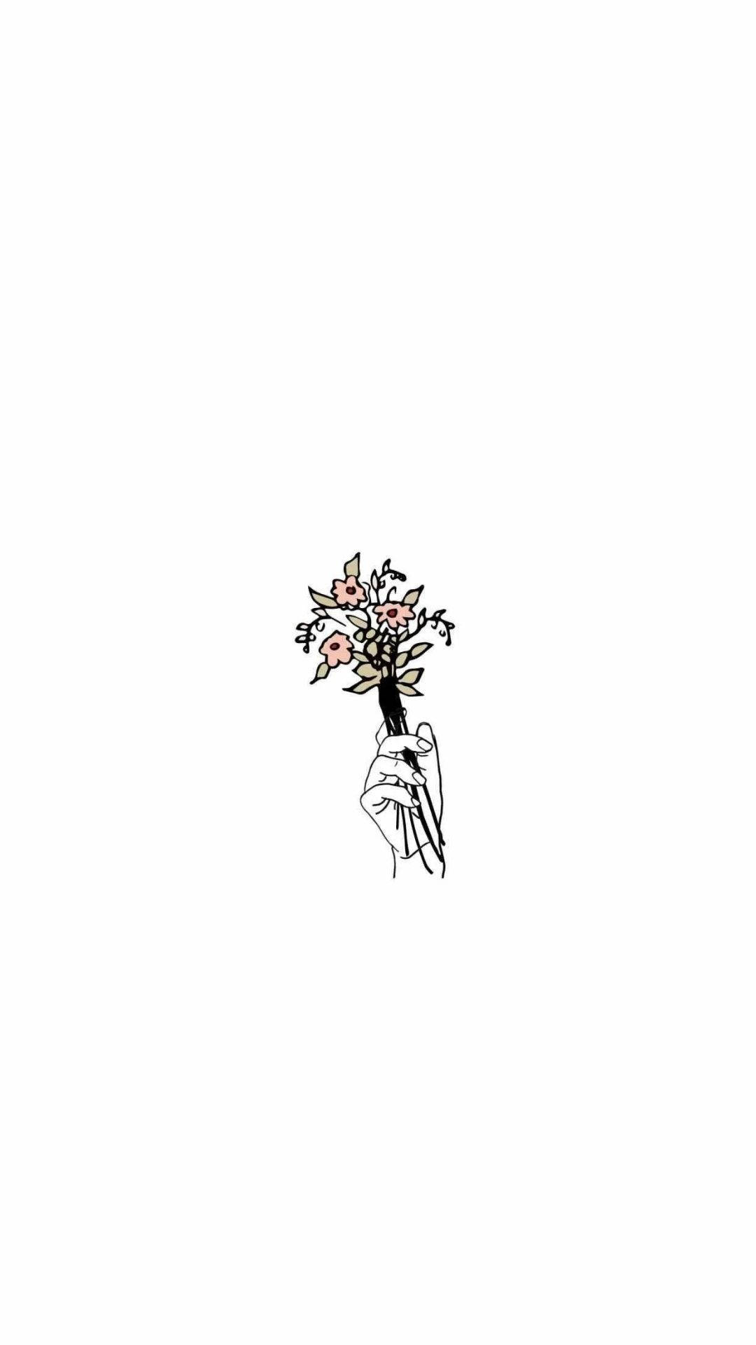 Estetiese Wit Blomme Muurpapier