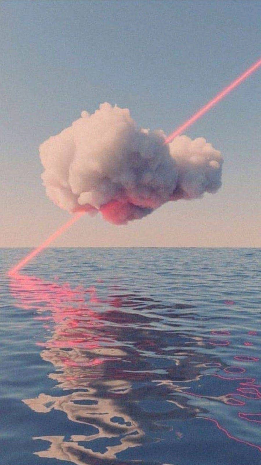 Estetiese Wolk en Rustige Water Muurpapier