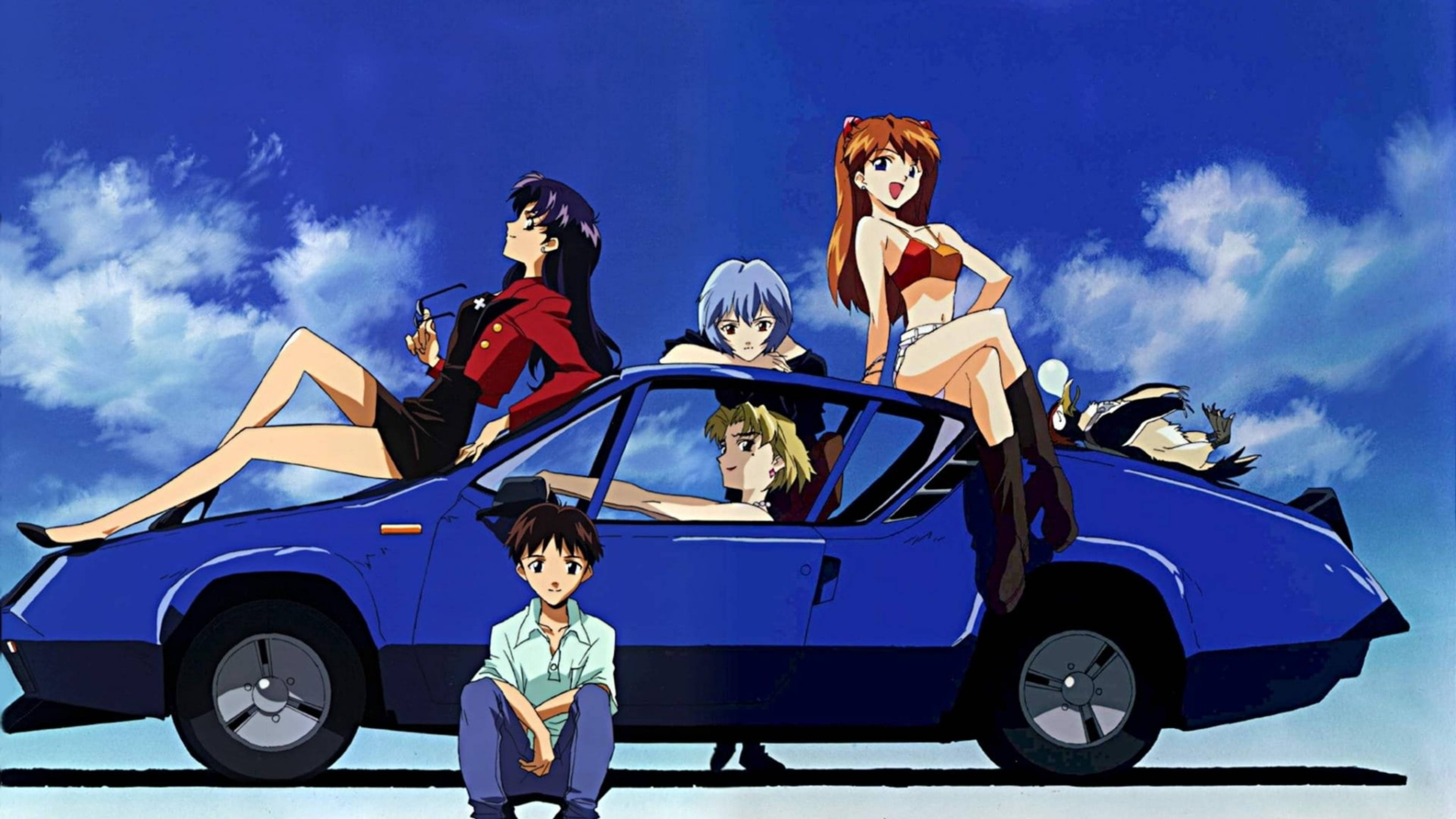 Evangelion 4K Karakters In Motor Muurpapier