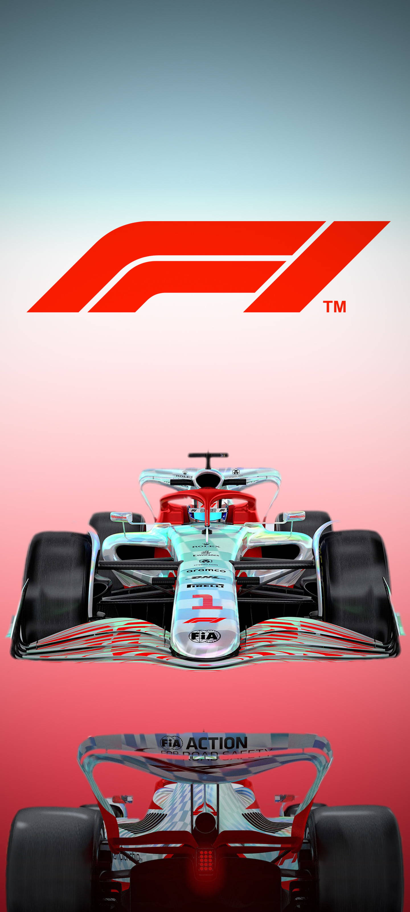 F1-logo Gradiënt-agtergrond iPhone Muurpapier