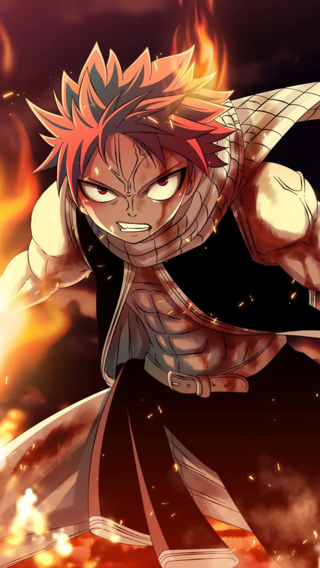 Fairy Tail Estetiese Natsu Dragneel Intense Blik Muurpapier