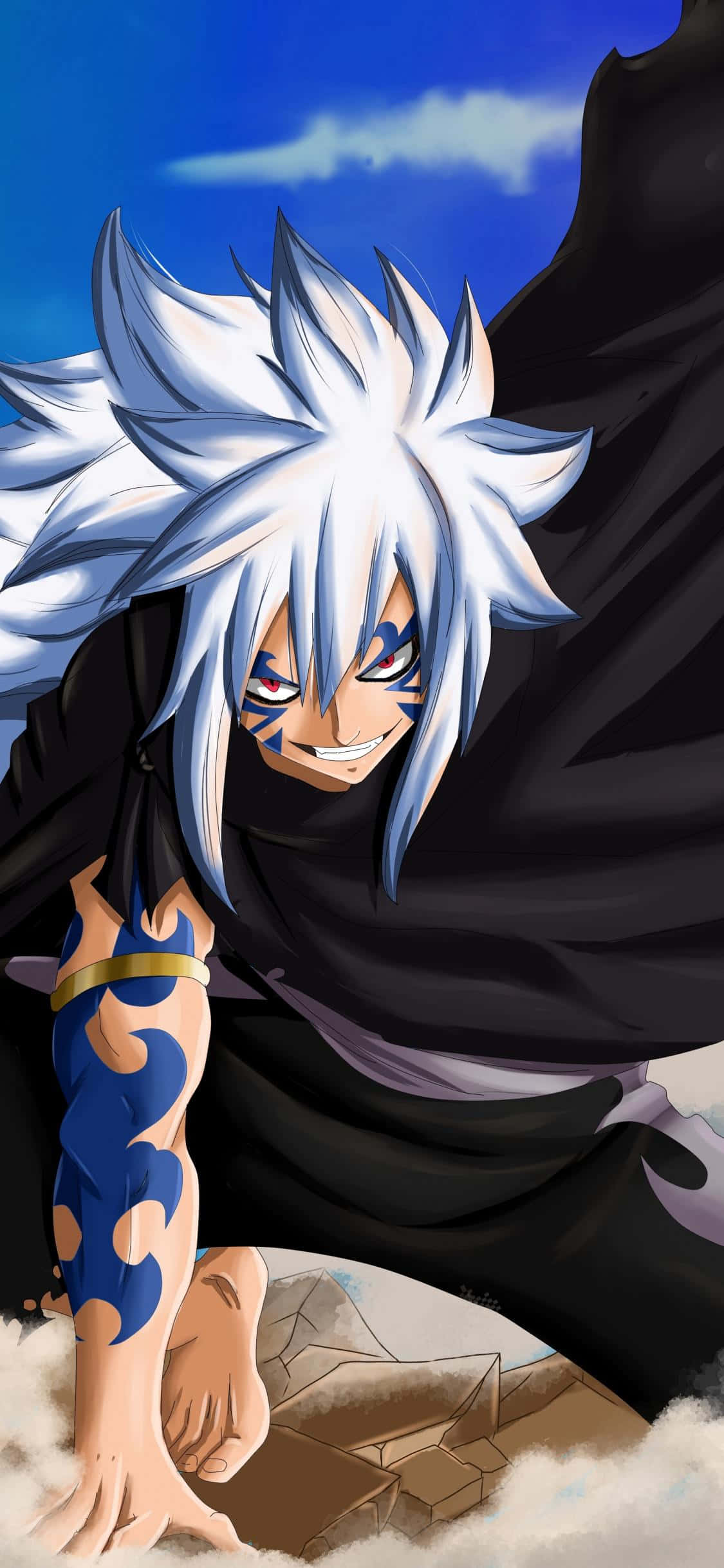 Fairy Tail iPhone Karakter Acnologia Glimlaggend Muurpapier