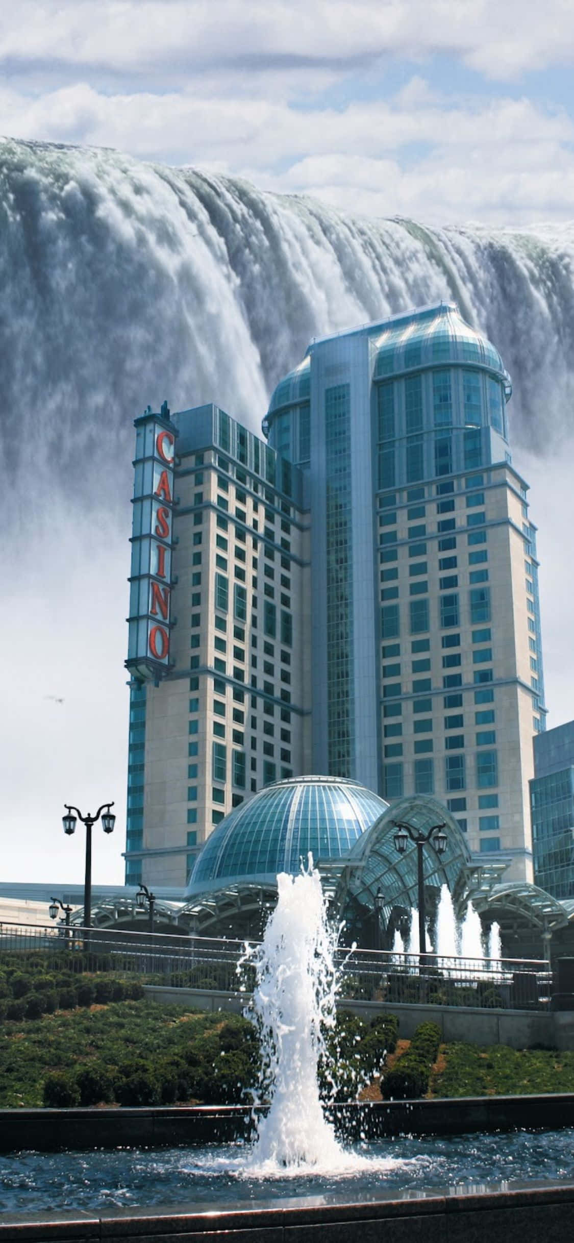 Fallsview Casino-oord iPhone X Niagara-waterval Agtergrond Muurpapier