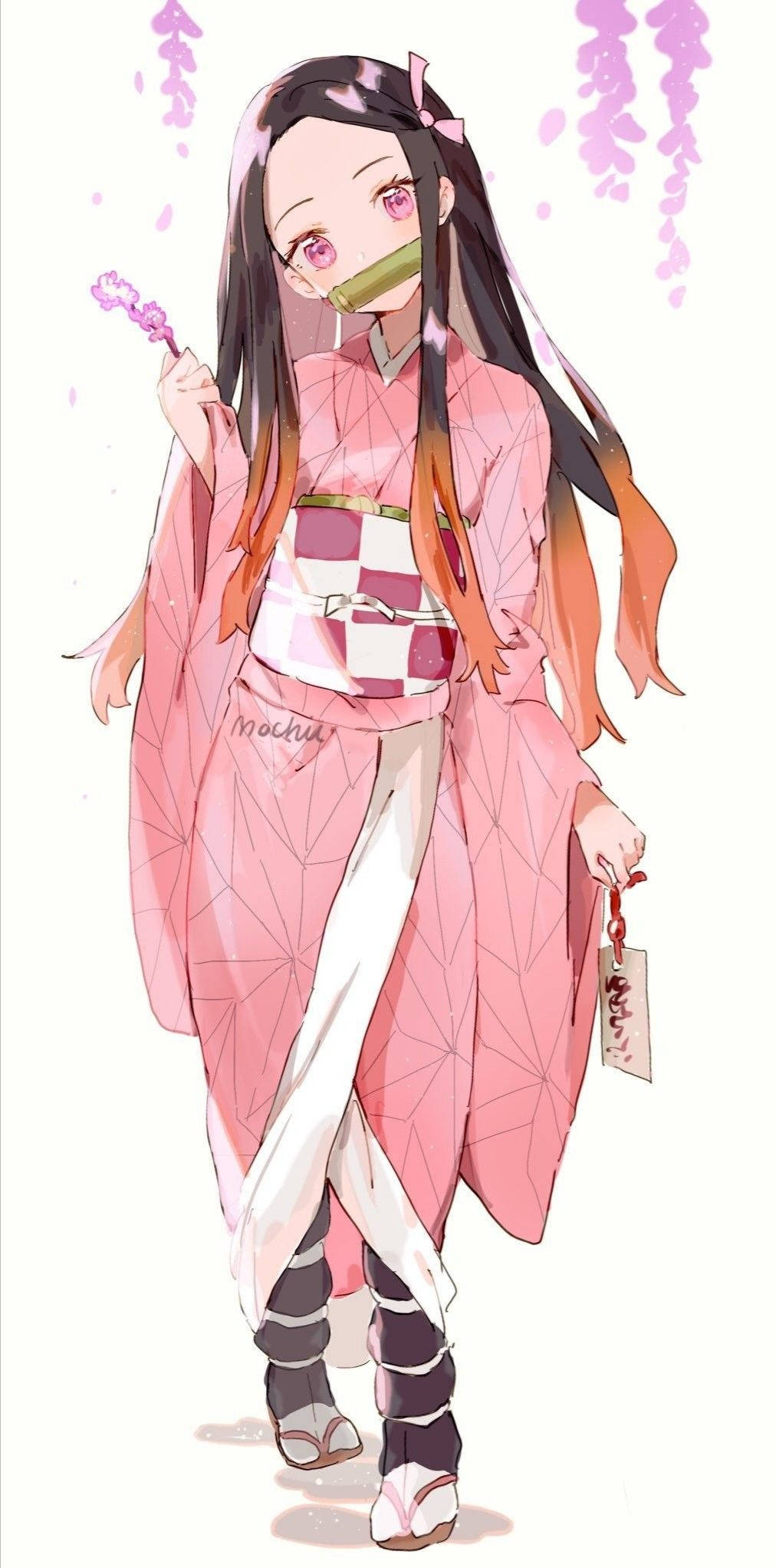 Fan Kuns Demon Slayer Nezuko Muurpapier