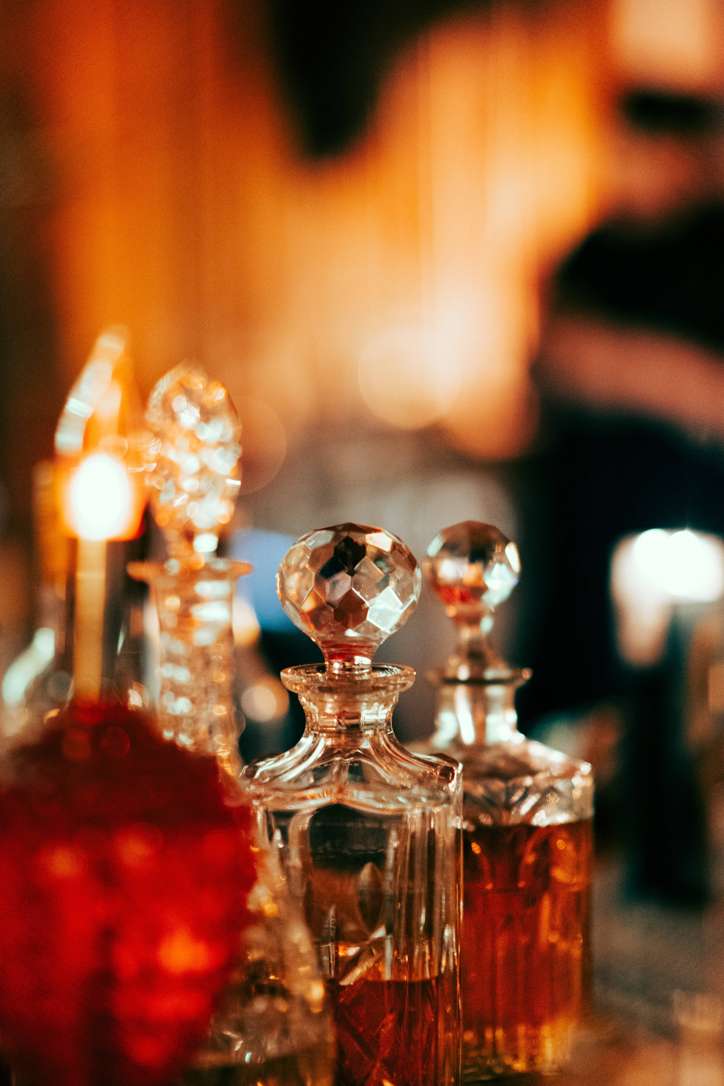 Fancy Alkohol Whiskyglasbottels Muurpapier