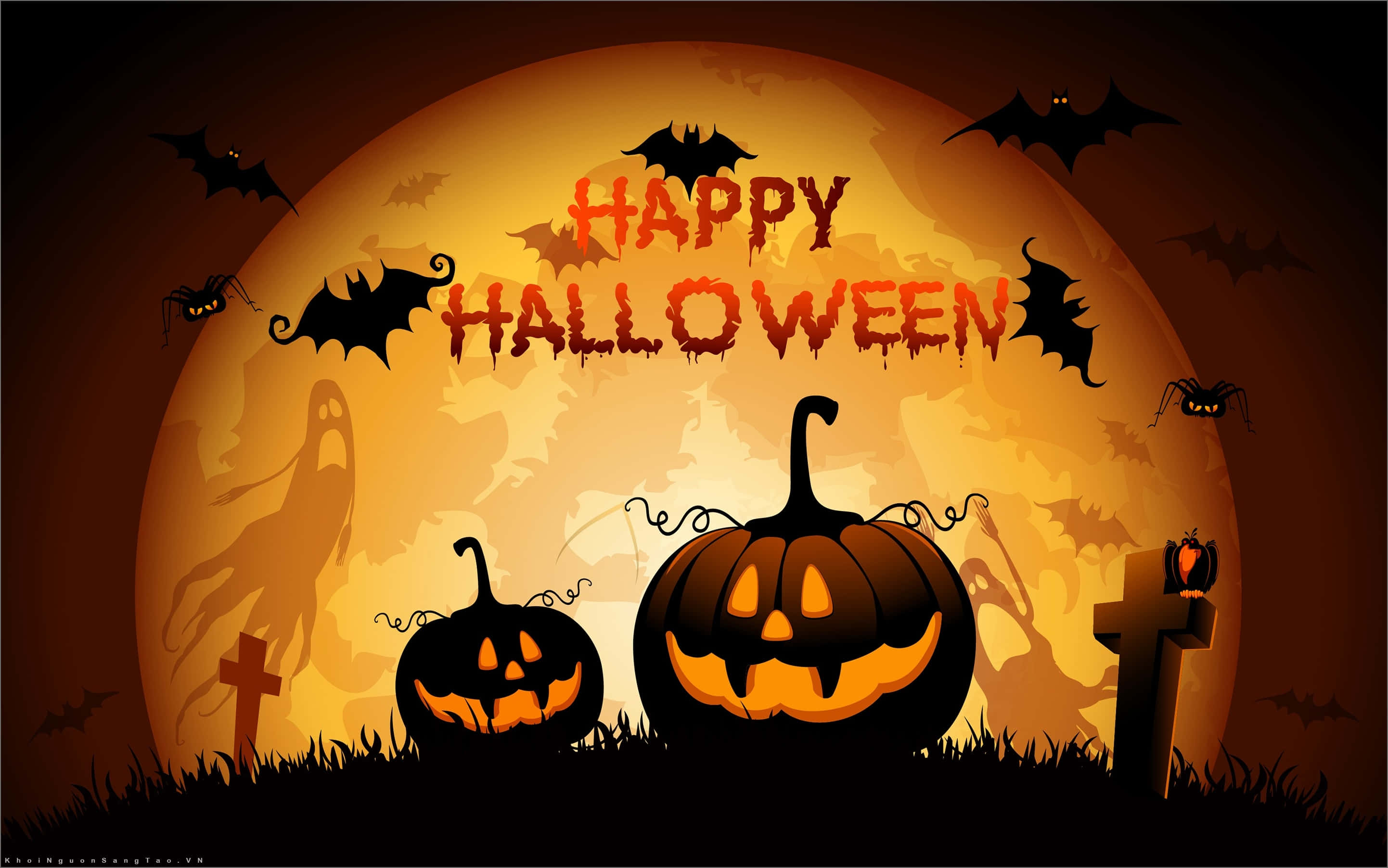 "Fang-tastiese Halloween" Muurpapier