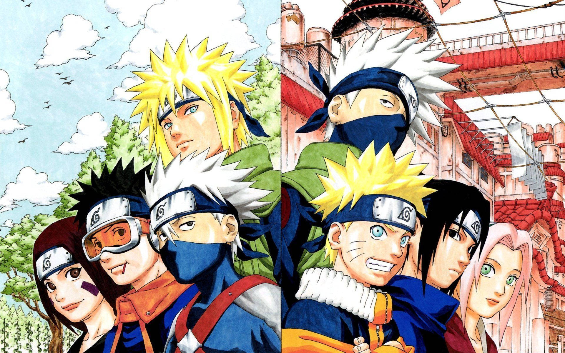 Fantastiese Naruto Vriende Muurpapier